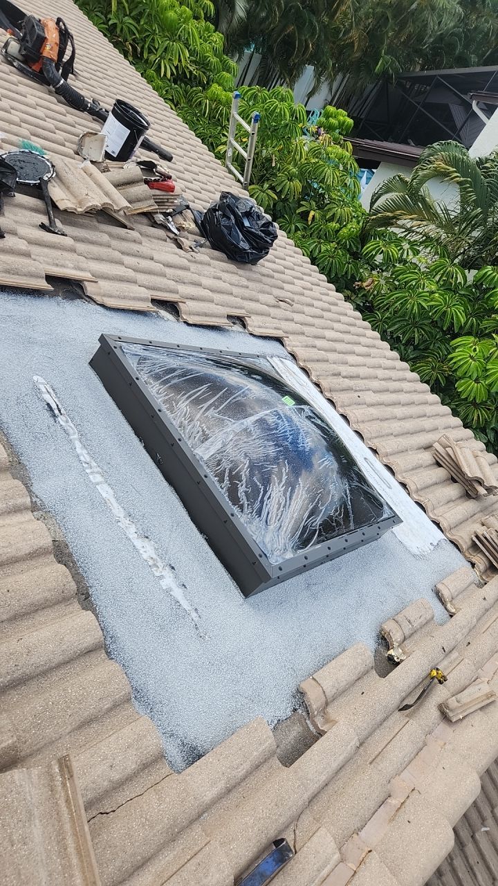 Skylight Replacement and Vanguard Concrete Tile Repair in Boca Raton by Aastro Roofing