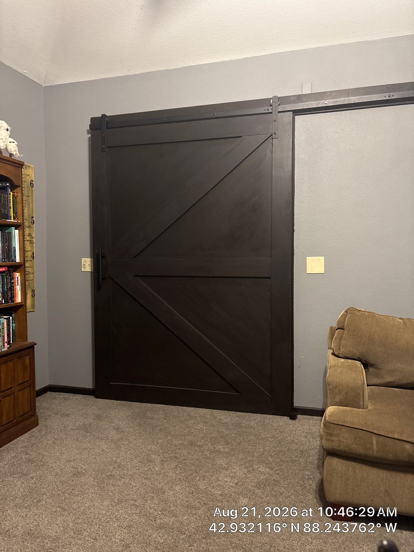 Interior Remodel With Sliding Barn Door and Custom Window Bench by CompanyCam Sales Demo