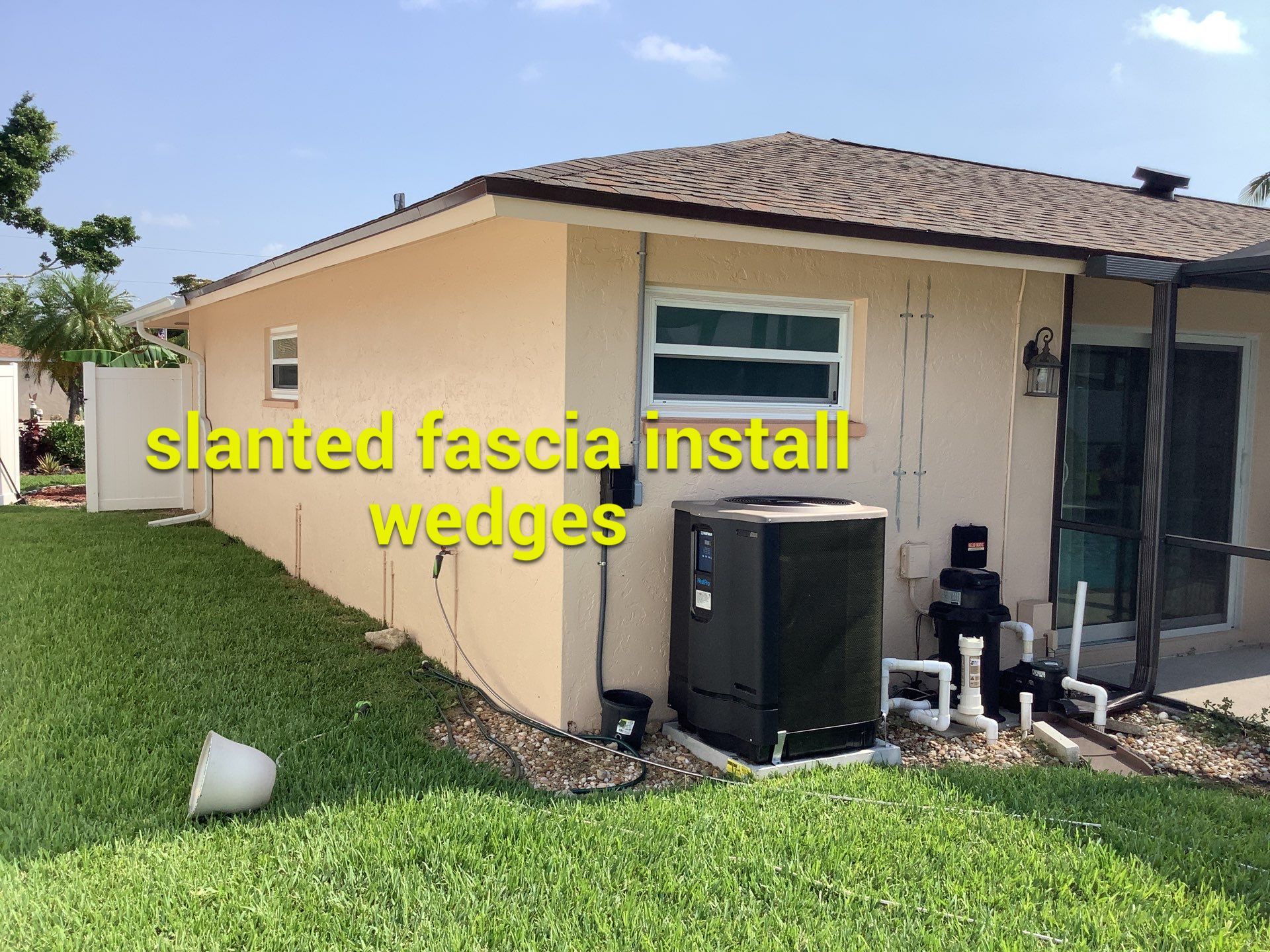 White K Style Seamless Gutters using 3X4 Elbow Downspout in Cape Coral FL by Gutter Professors