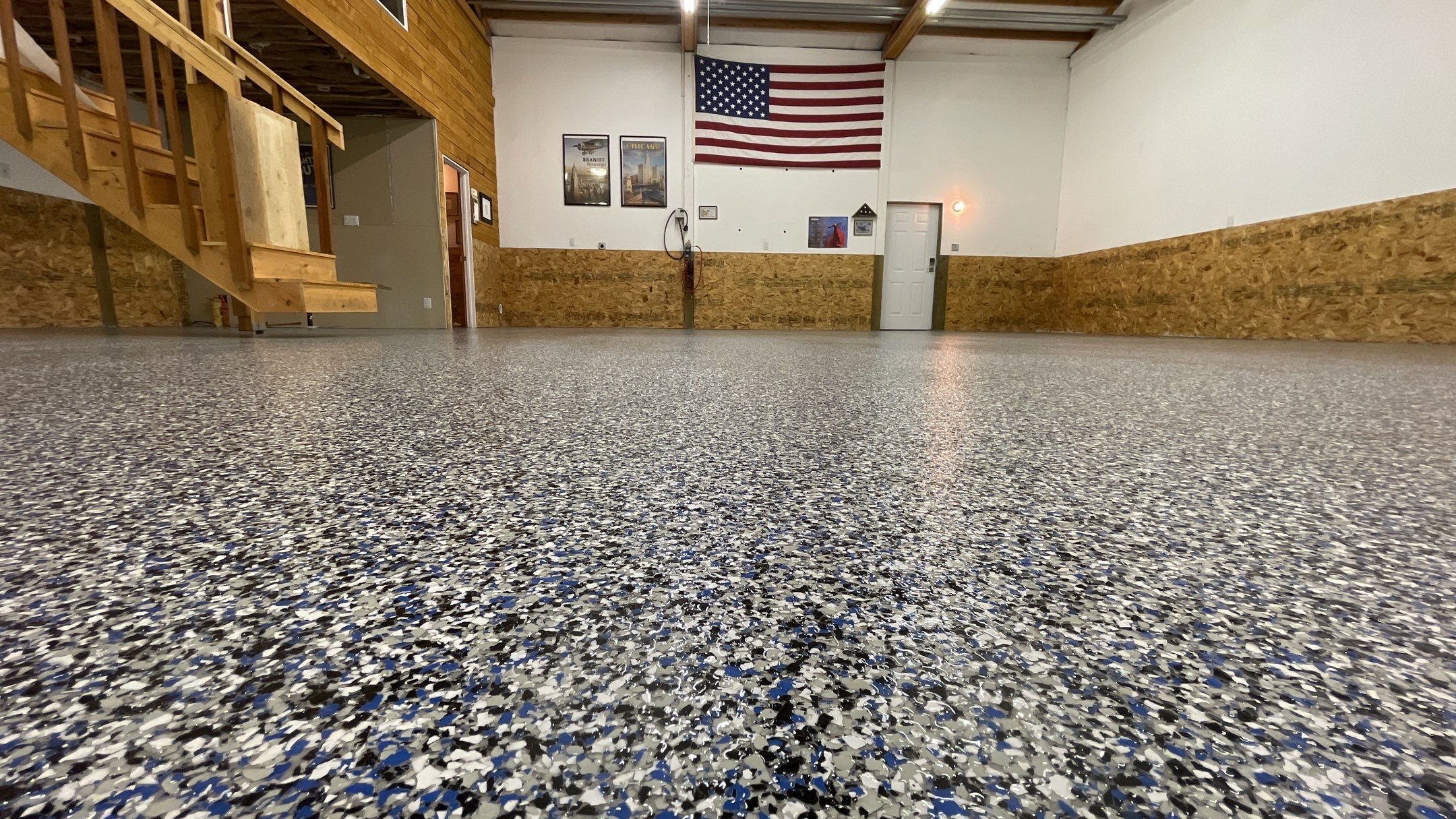 Airplane Hanger using Domino with Blue by Croc Coatings, LLC