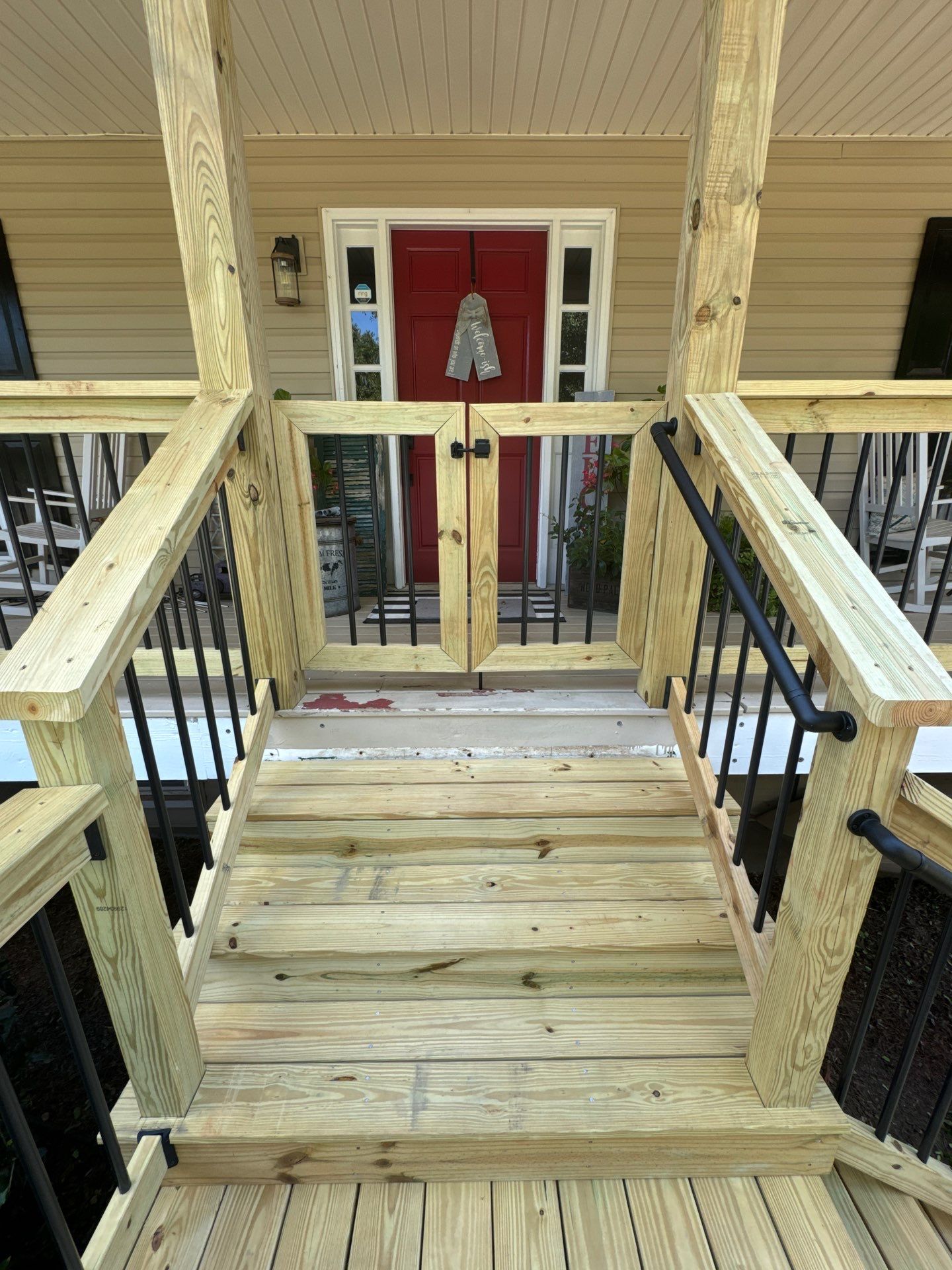 Elevated Deck Construction and Front Porch Renovation in Powder Springs by Swift Home Renovations