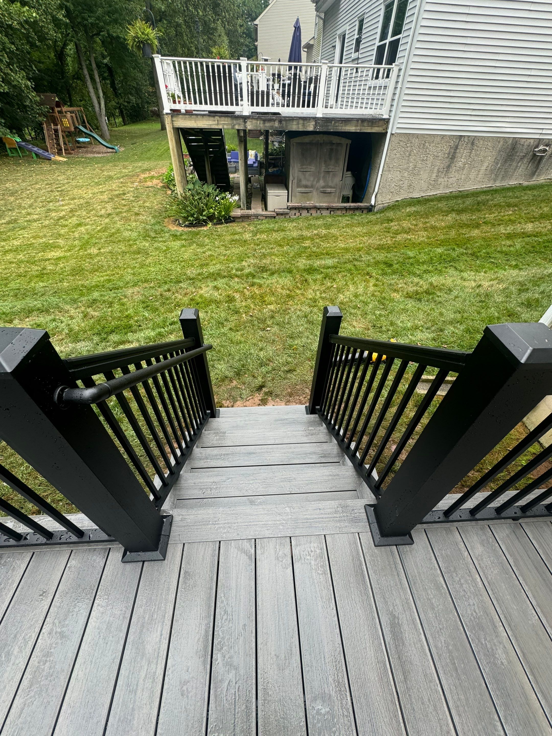 Deck Resurface using Deckorators Vista - Color Driftwood by deck guardian