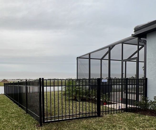Aluminum Fence Installation using Black 3 Rail Aluminum Fence by Asap fence and gates, LLC