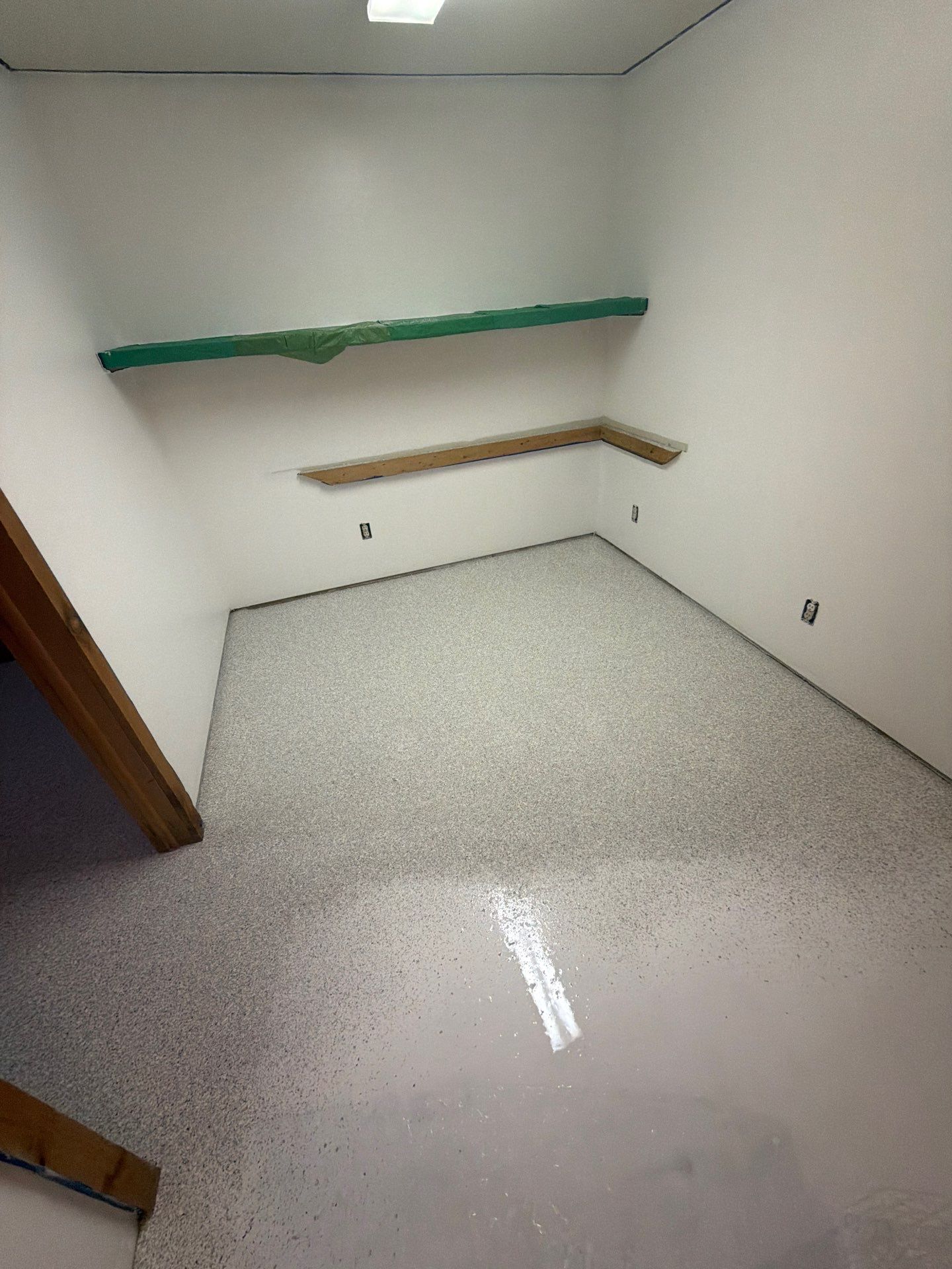 Basement Epoxy Flake Floor Installation and Surface Repair in Montague by Gordon Painting