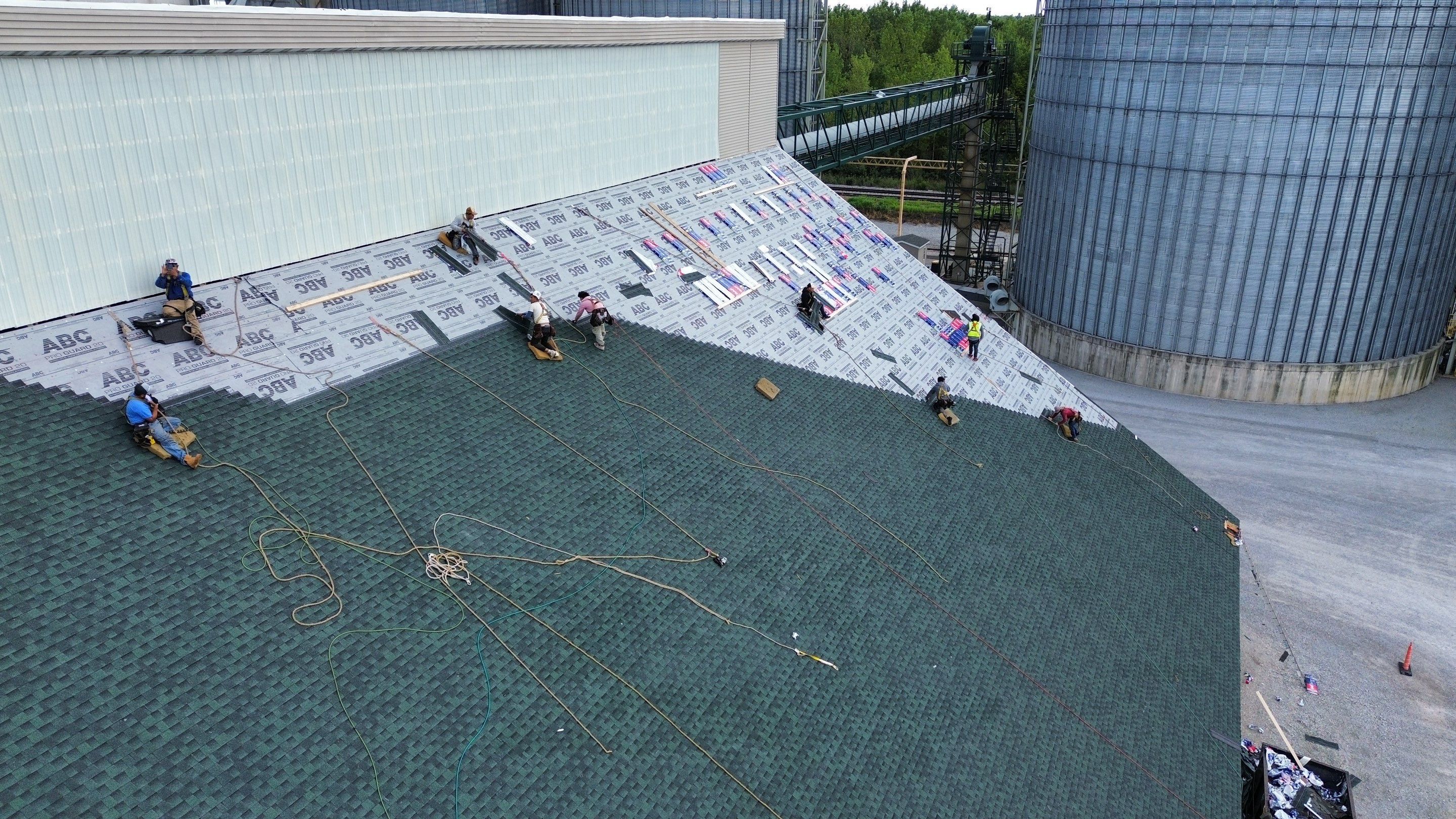 Commercial Roofing Installation using Timberline HDZ Shingles - Hunter Green by RoofX 