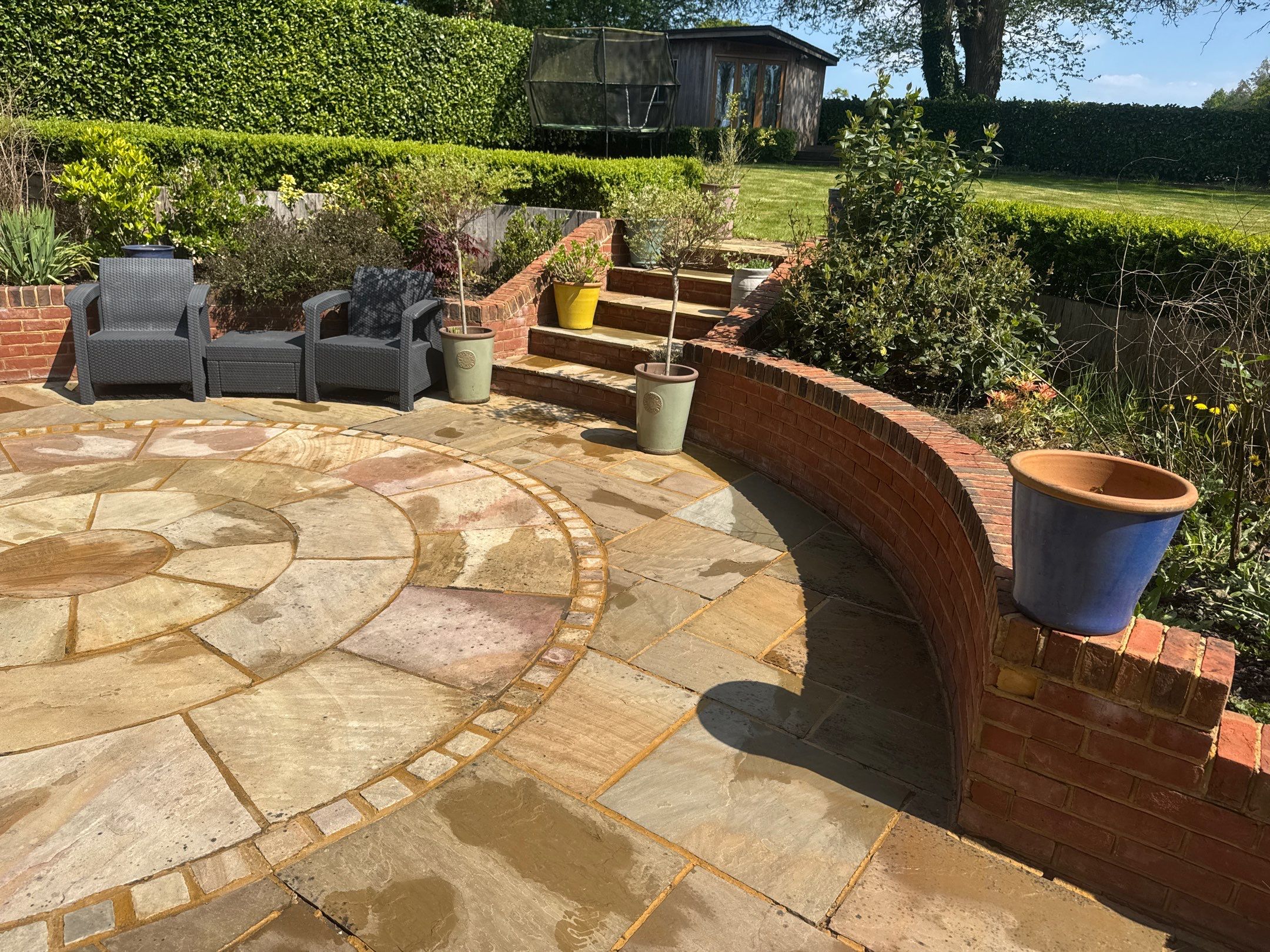 Patio Area Spring Clean using 18inch Whirlaway FSC by Ges Exterior Cleaning ltd