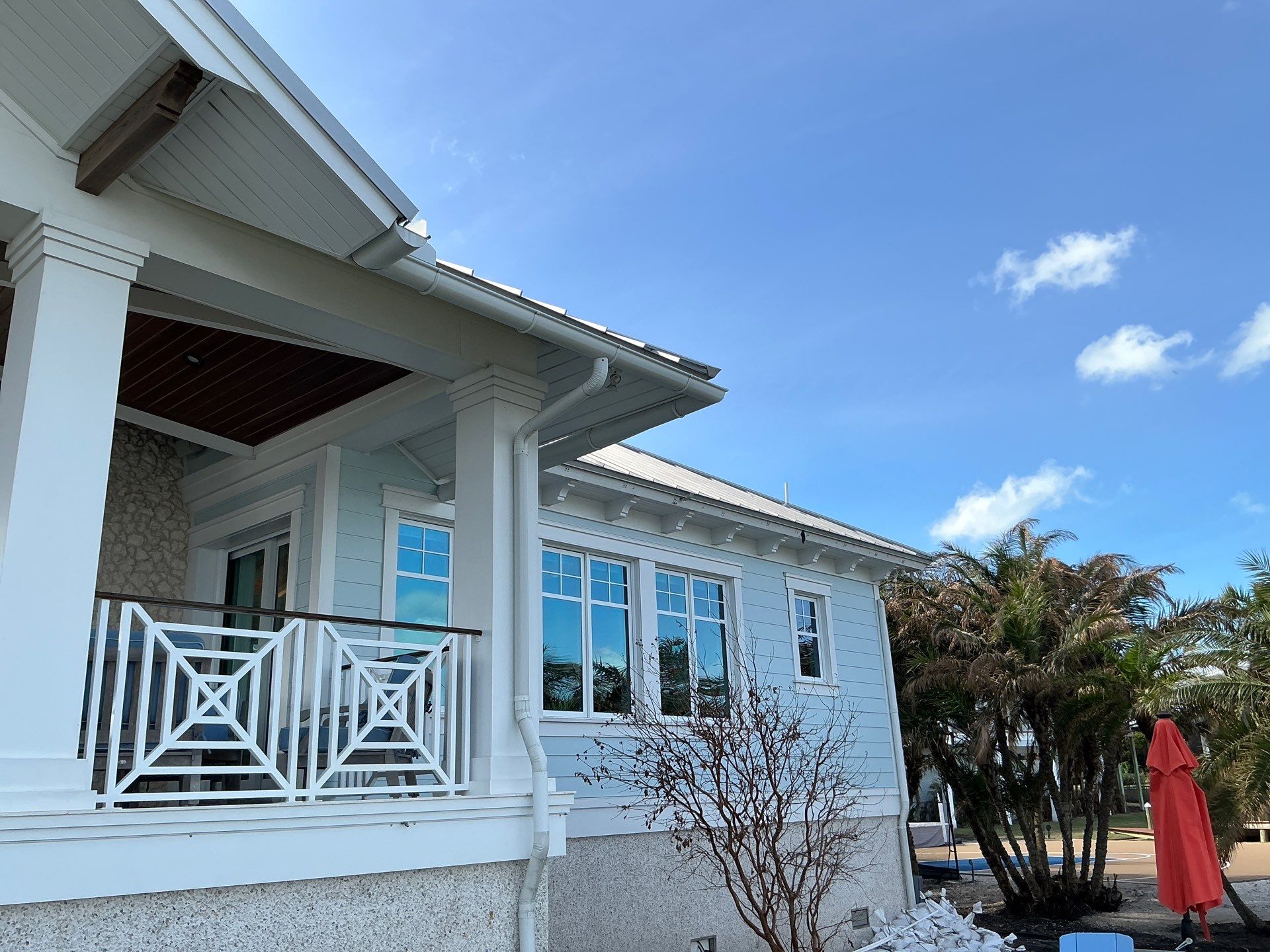 All New 1/2 Round Gutters in Nokomis FL by Gutter Professors