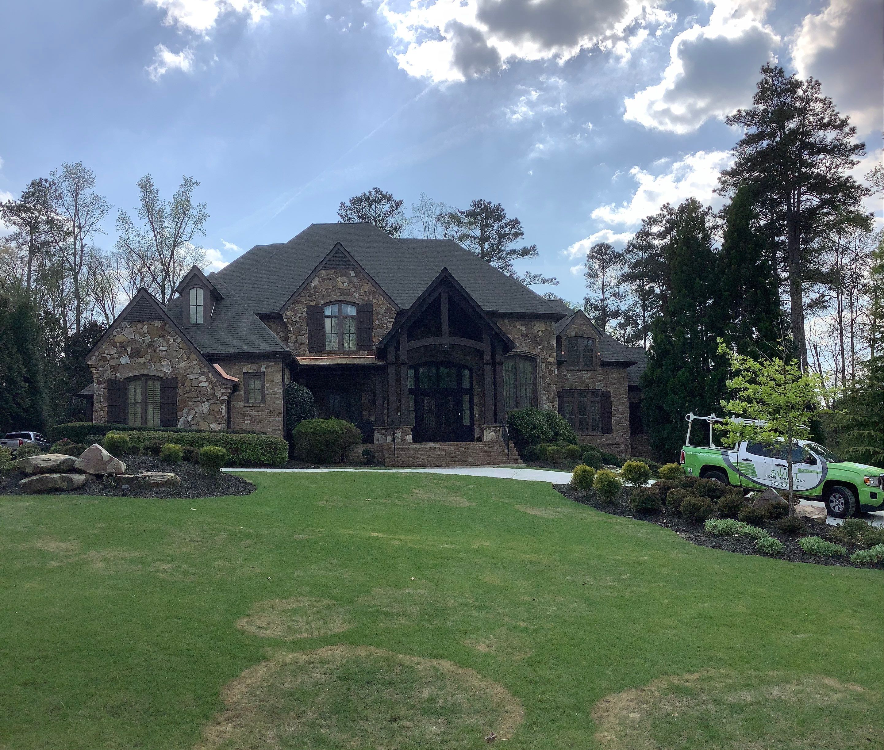 Exterior Painting and Trim Refresh for Large Brick Residence in Suwanee by Swift Home Renovations