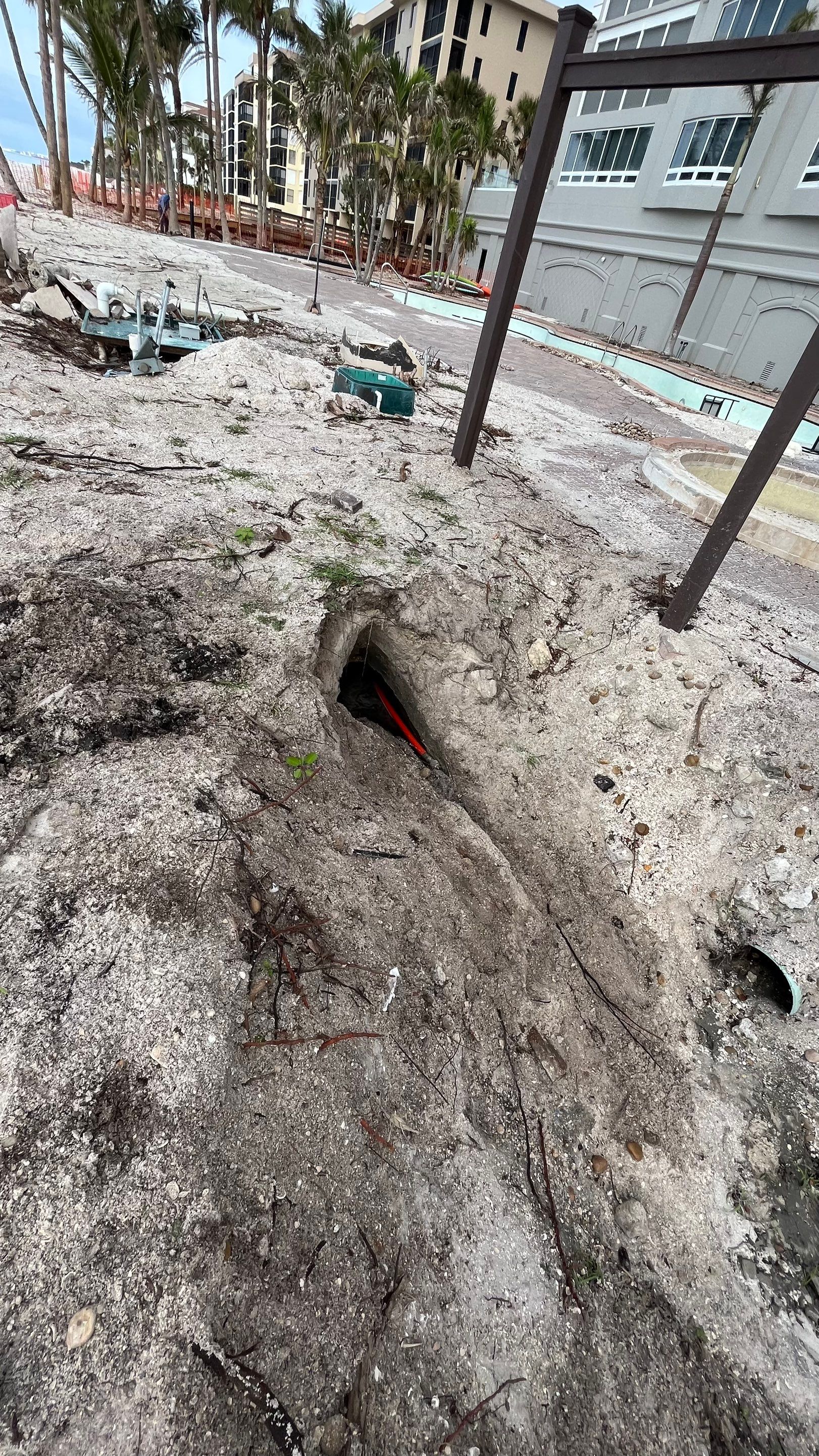 Condo Retention Ponds Filled With Sand From Hurricane Ian by Don Mar, Inc. Storm Water Solutions