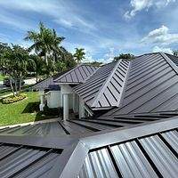 24ga 1.5" Mechanical Seam Dark Bronze by Total Roofing System The Metal Roof Experts
