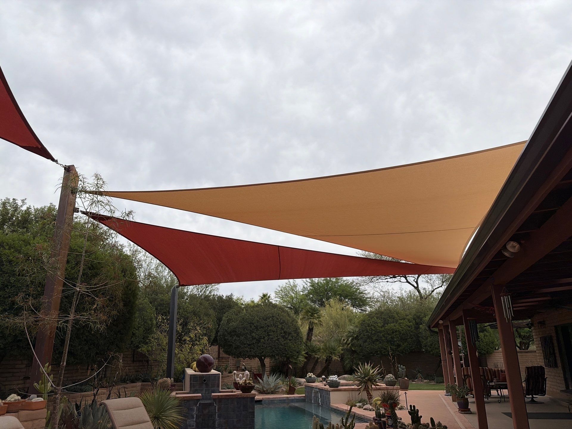 East pergola and shade sail addition 2026 by Arizona Awnings & Canvas 
