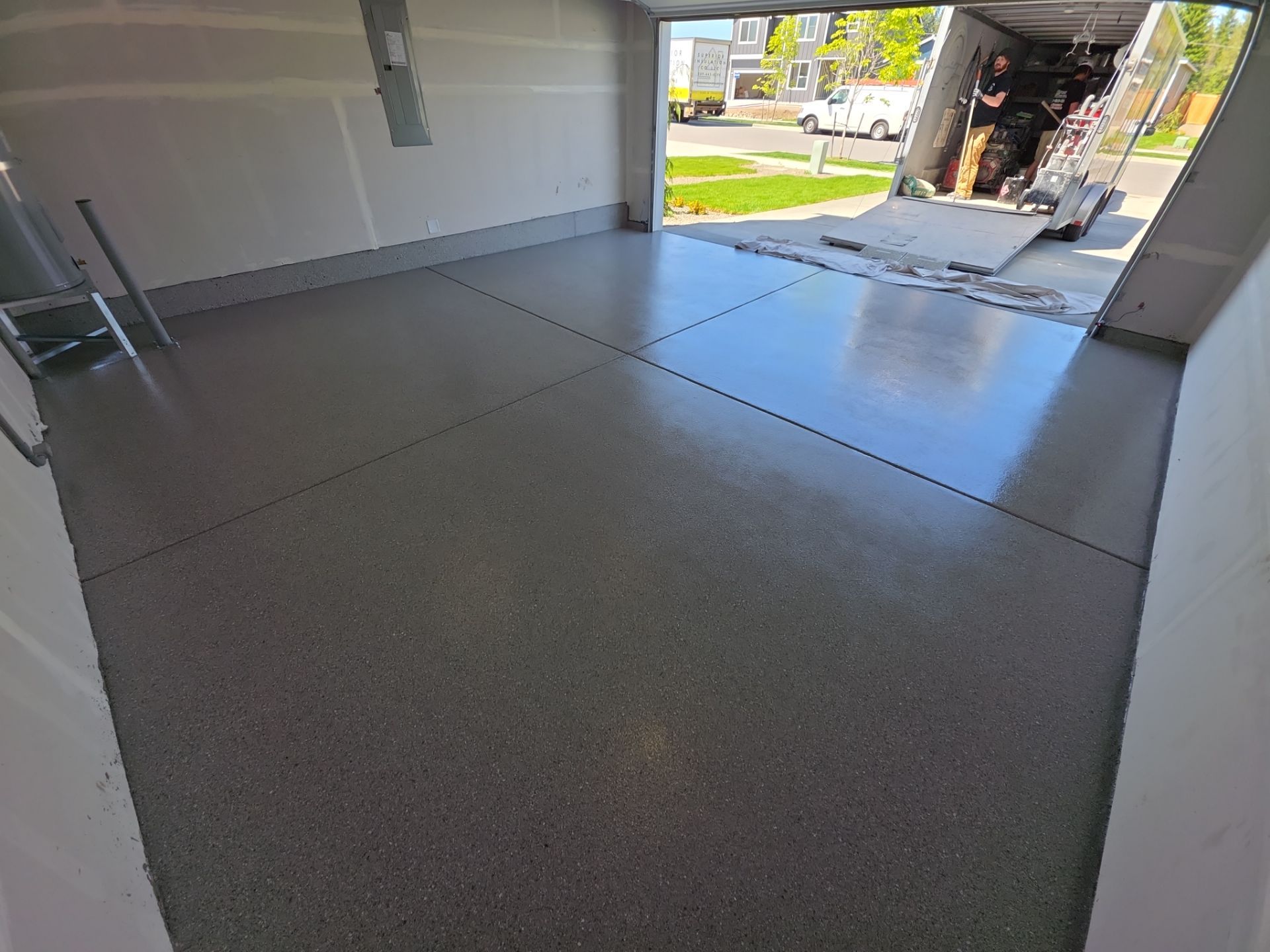 Garage Transformation using Battleship Hybrid by Croc Coatings, LLC