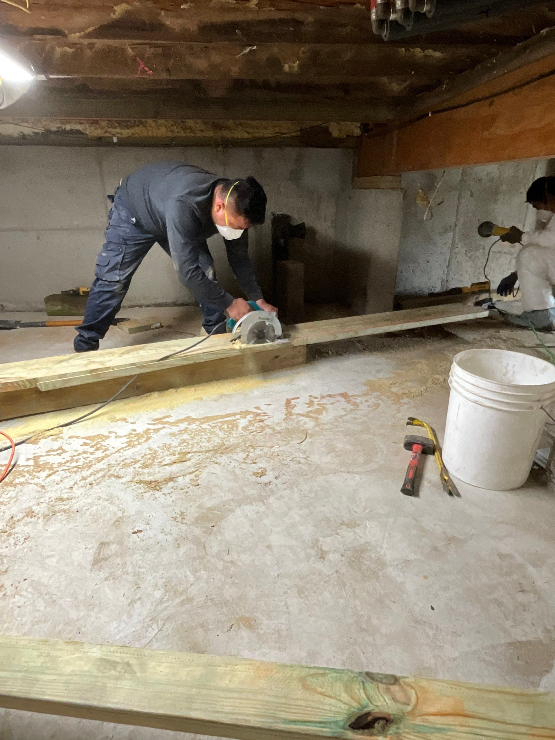 Structural Repair and Sistering of Floor Joists by A.M. Shield Waterproofing, Corp.