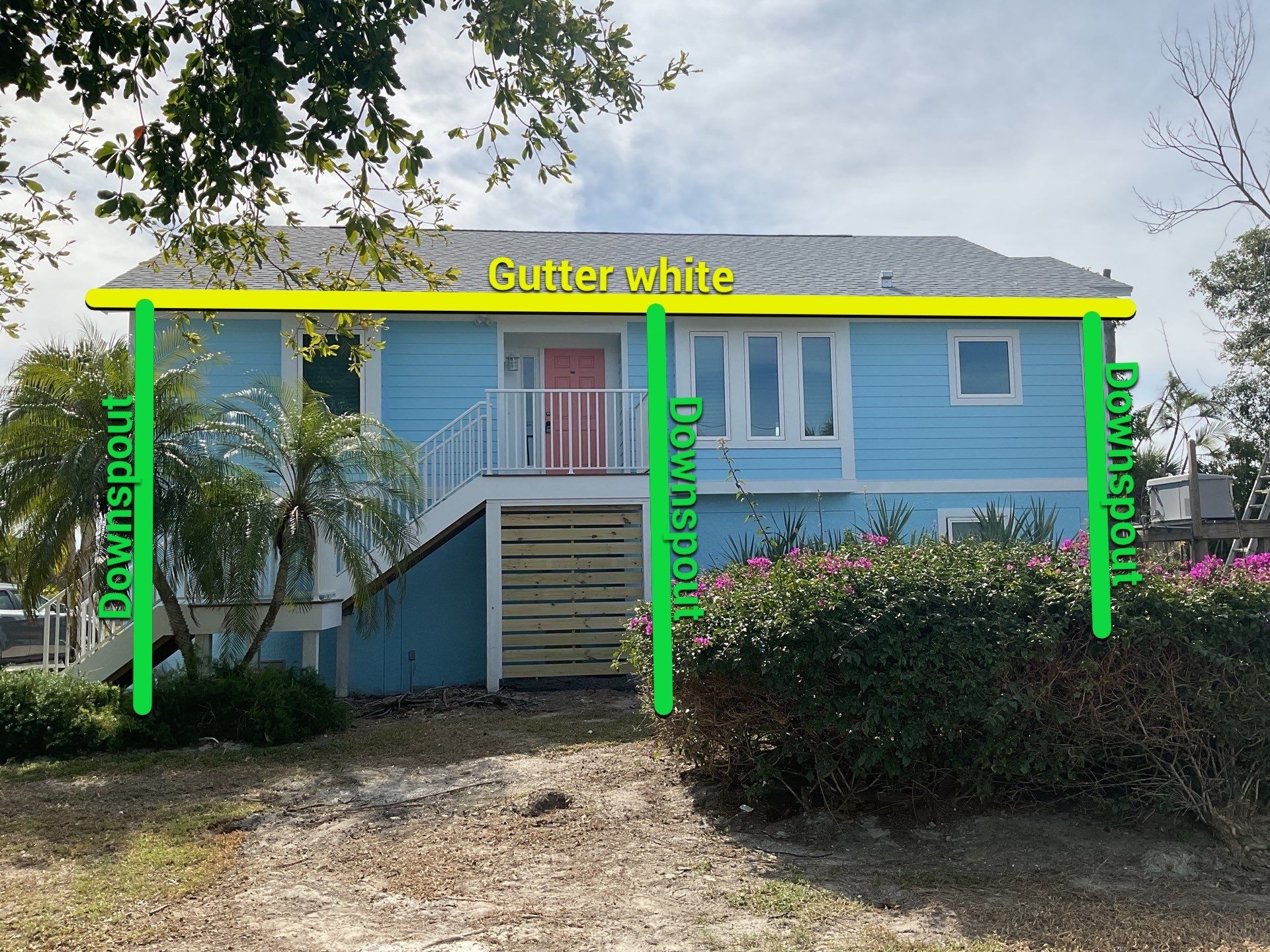 3X4 Elbow Downspouts in Sanibel FL by Gutter Professors