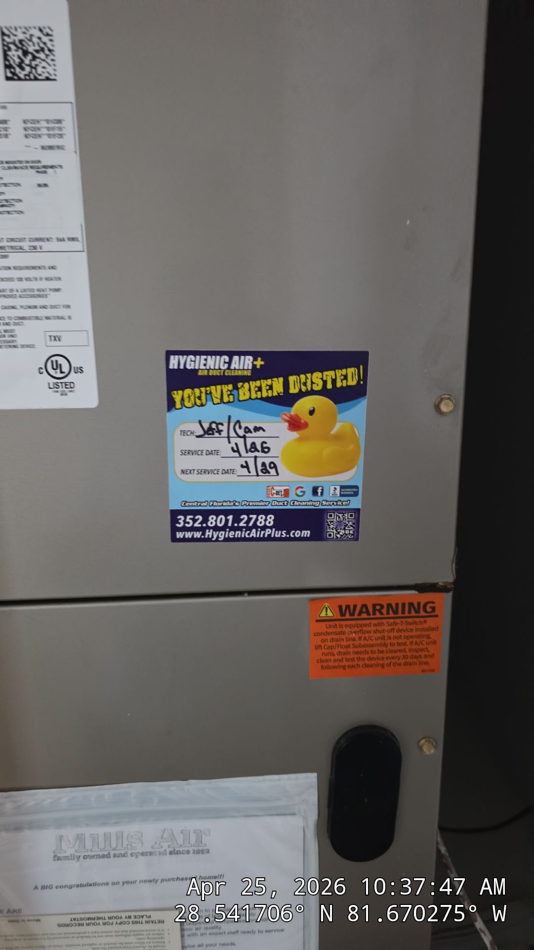 Air Duct Cleaning in Clermont by Hygienic Air, Inc