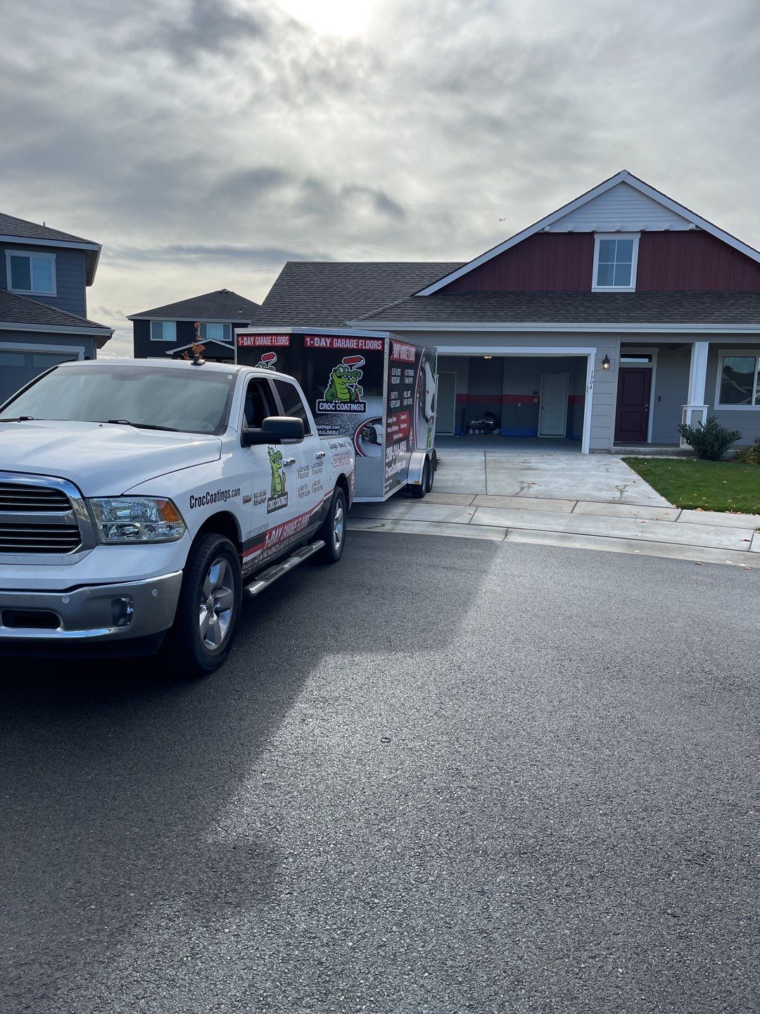 Garage Transformation using Slate Stone by Croc Coatings, LLC