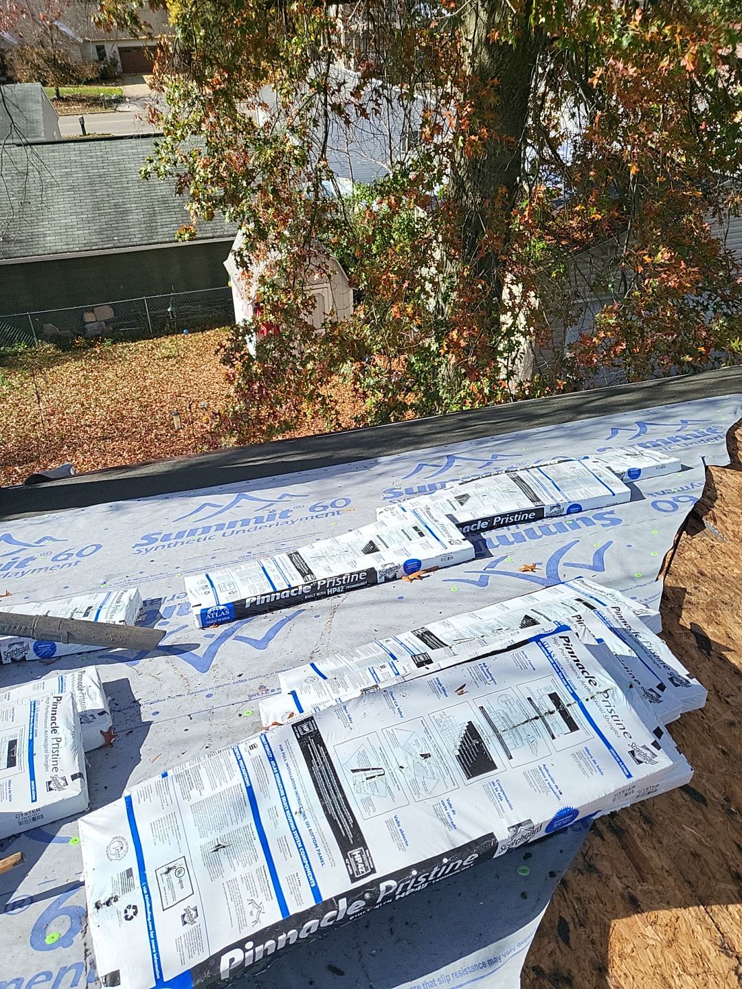 ATLAS PINNACLE COLOR: OYSTER SHELL DRIP EDGE: WHITE by Eagle Eye Roofing