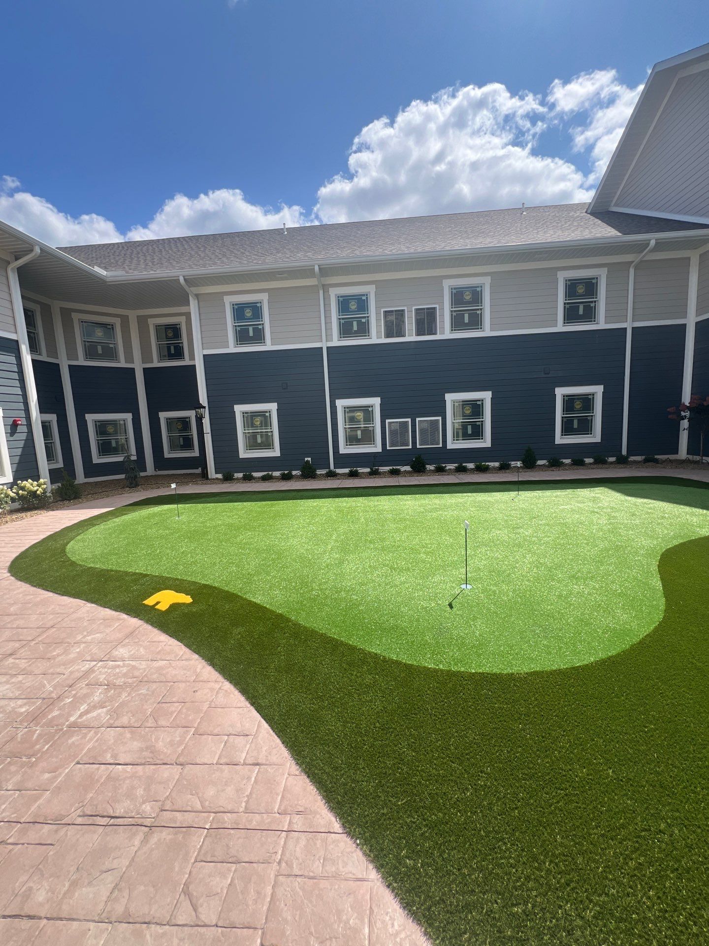 Senior Living Synthetic Golf Green Installation at Saybrook Inn by Southwest Greens Midwest