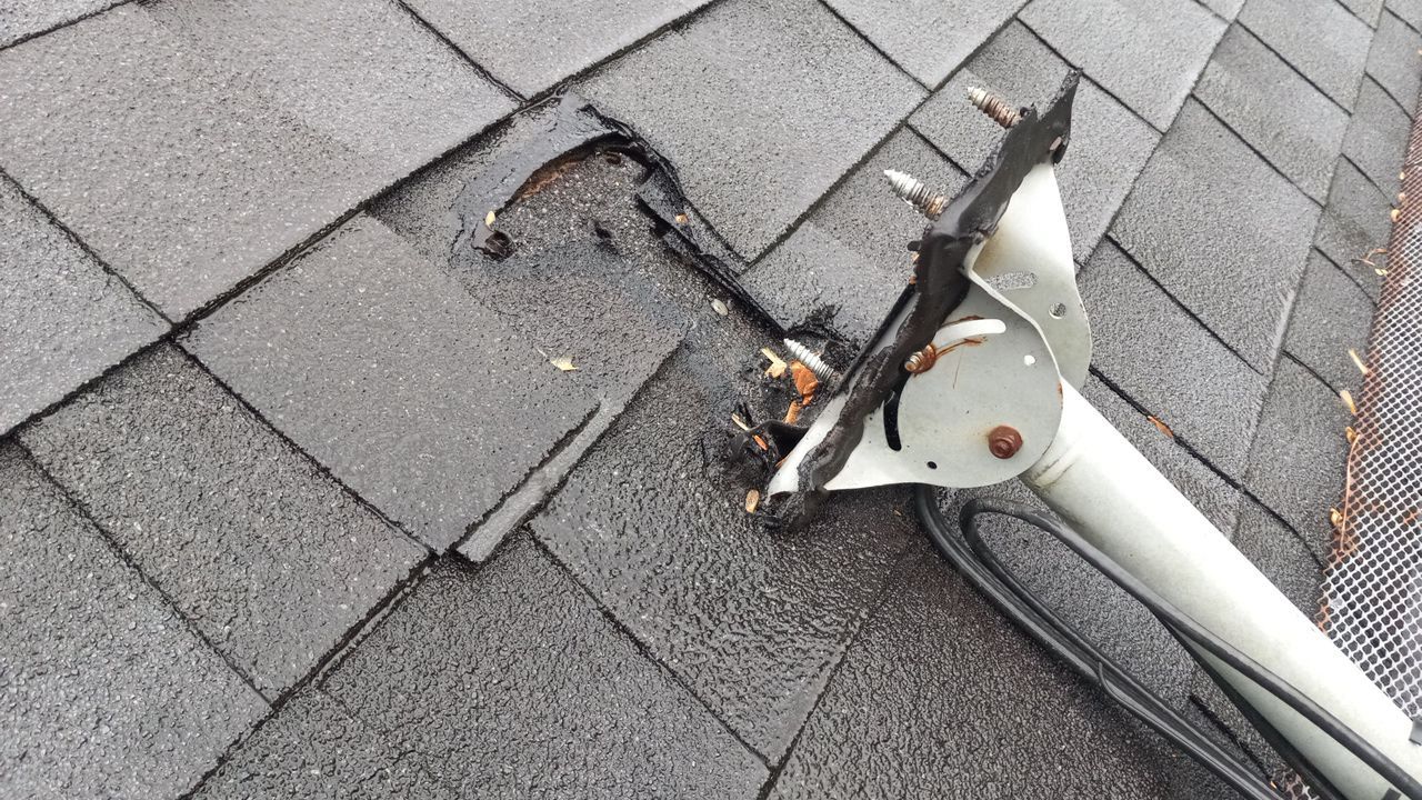 Satellite Dish Removal and Shingle Replacement by Georgia Roof Advisors