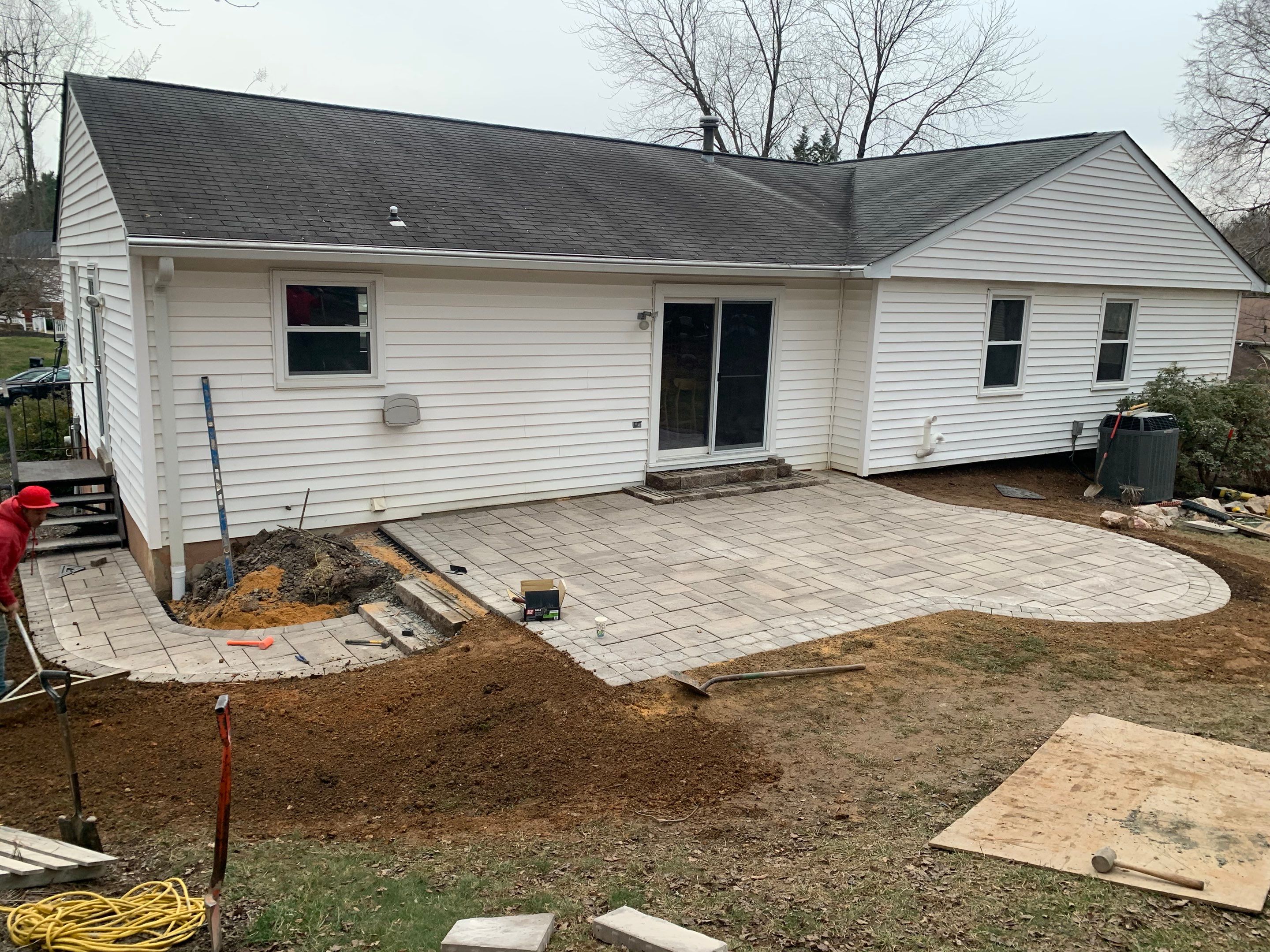 Backyard Transformation using Techo-Bloc Pavers by The Smet Companies, LLC
