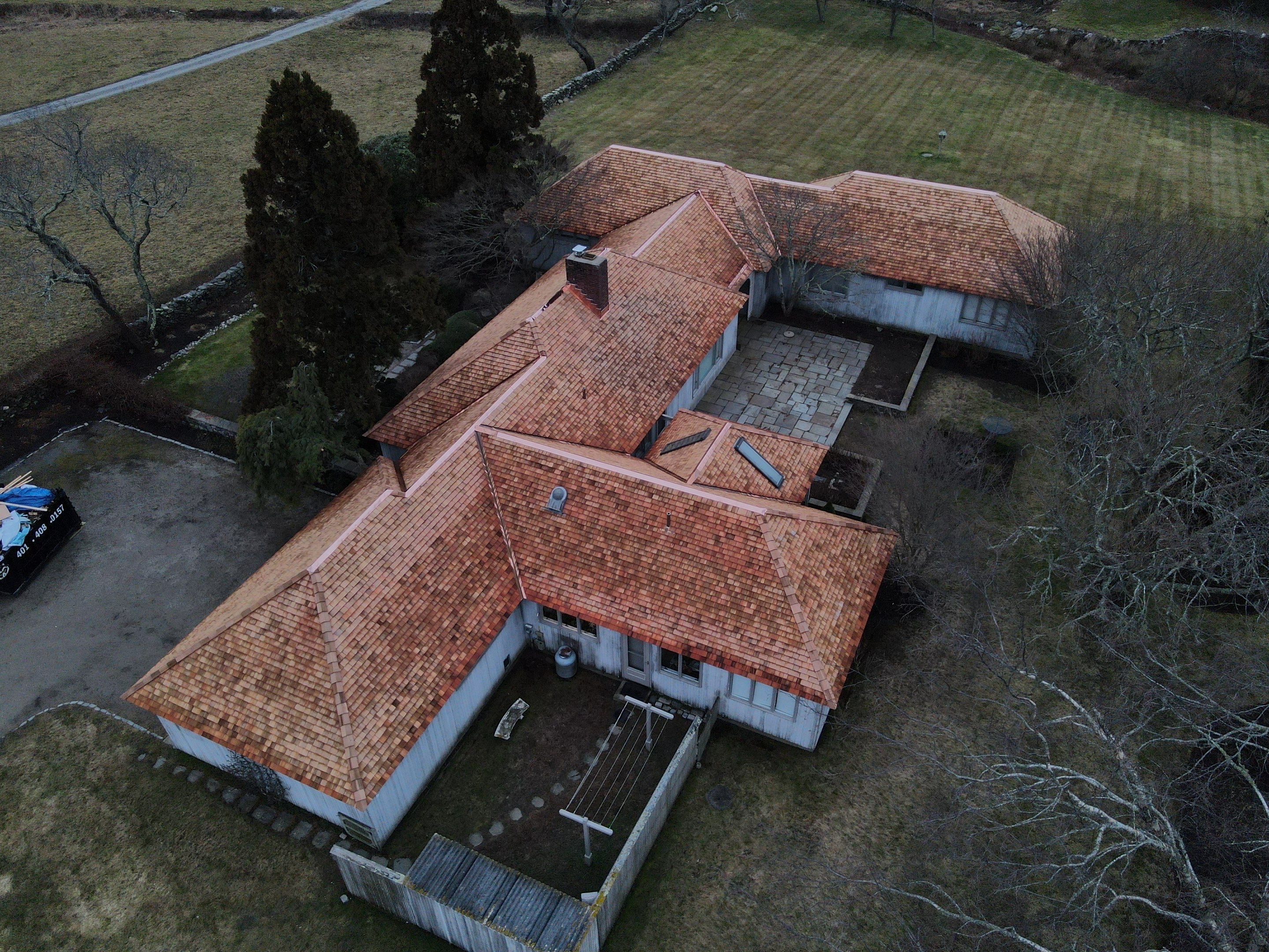 Little Compton - Cedar & Copper Roof Restoration by Rinaldi Roofing 