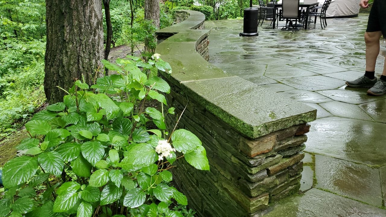 Bluestone patio cleaning by Northern Power Washing LLC.