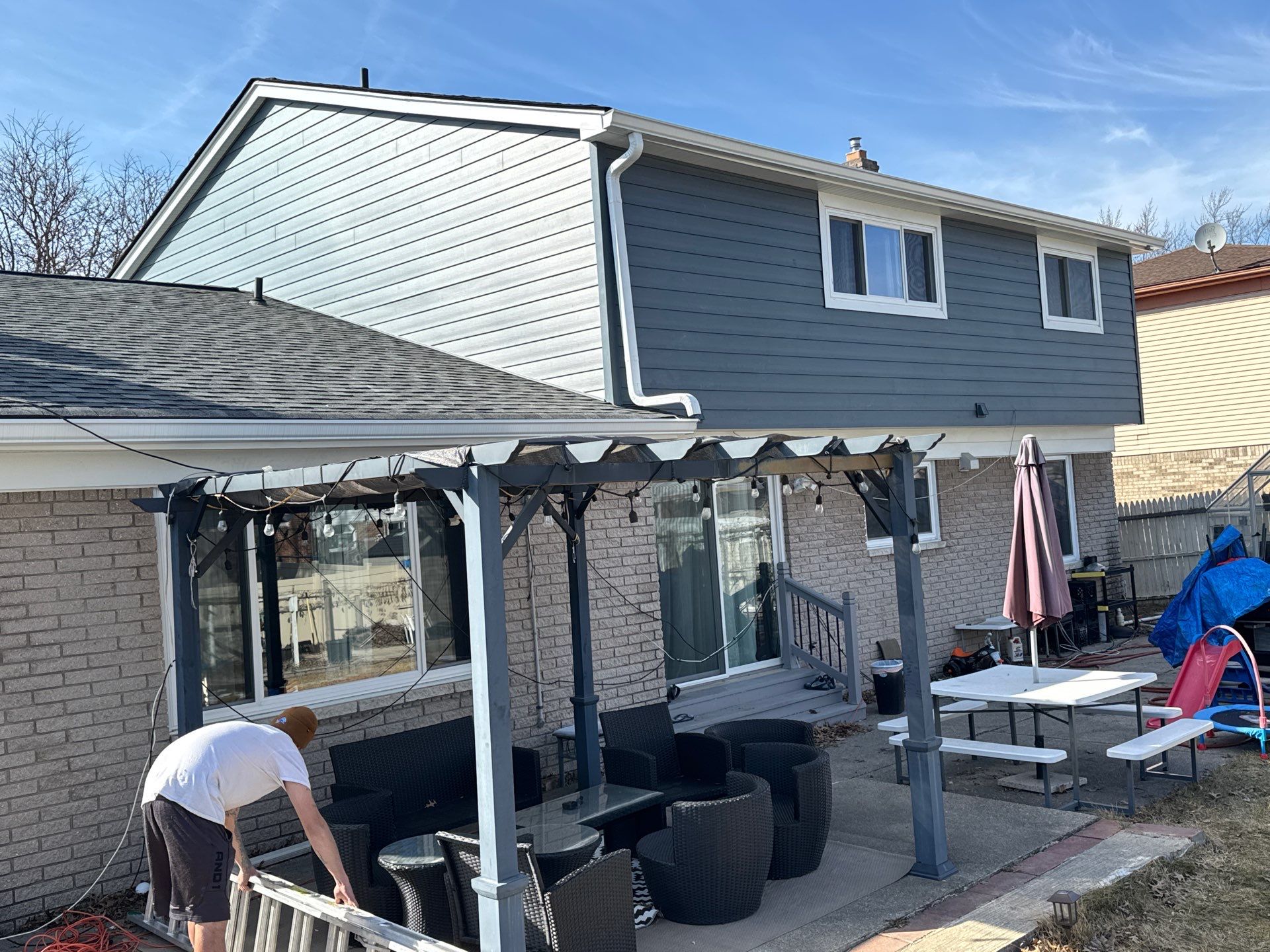 Siding Replacement using Alside Midnight Blue by 180 Contractors