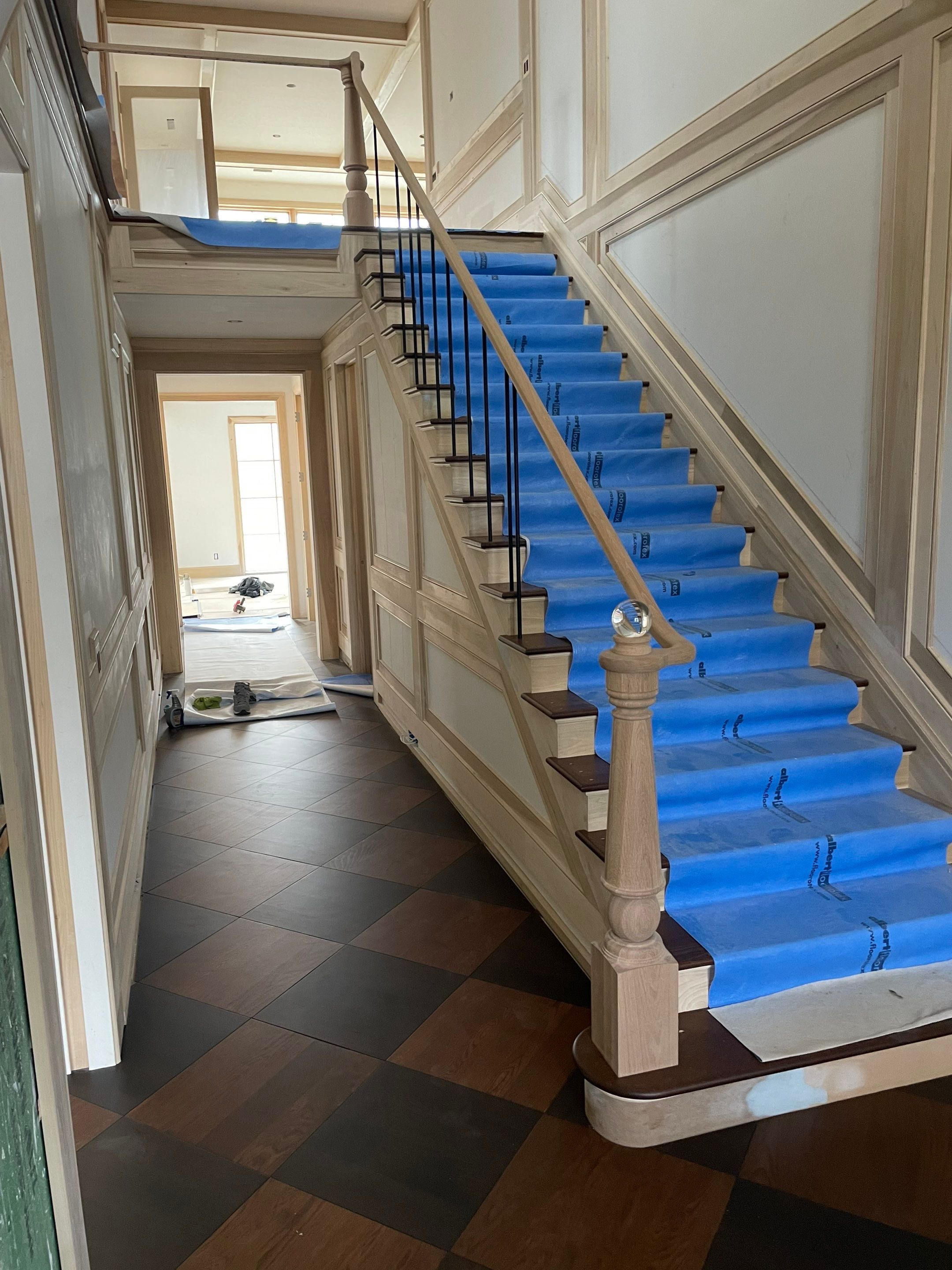 Stunning Ada Brownstone - Custom Staircase, Pattern Floor by RTBaldwin Hardwood Floors