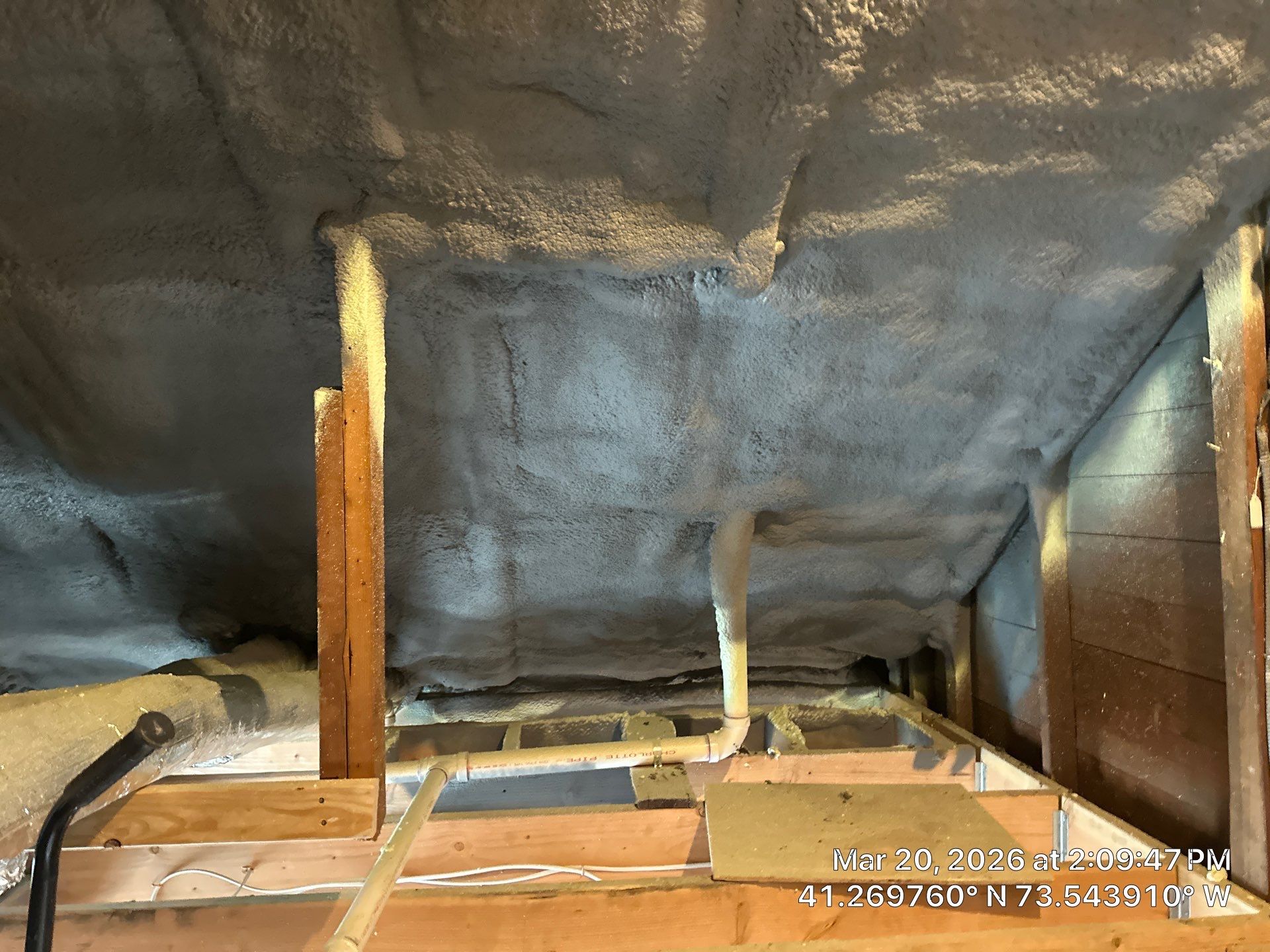 Rim Joist using Closed Cell Spray Foam by NYS Foam & Energy