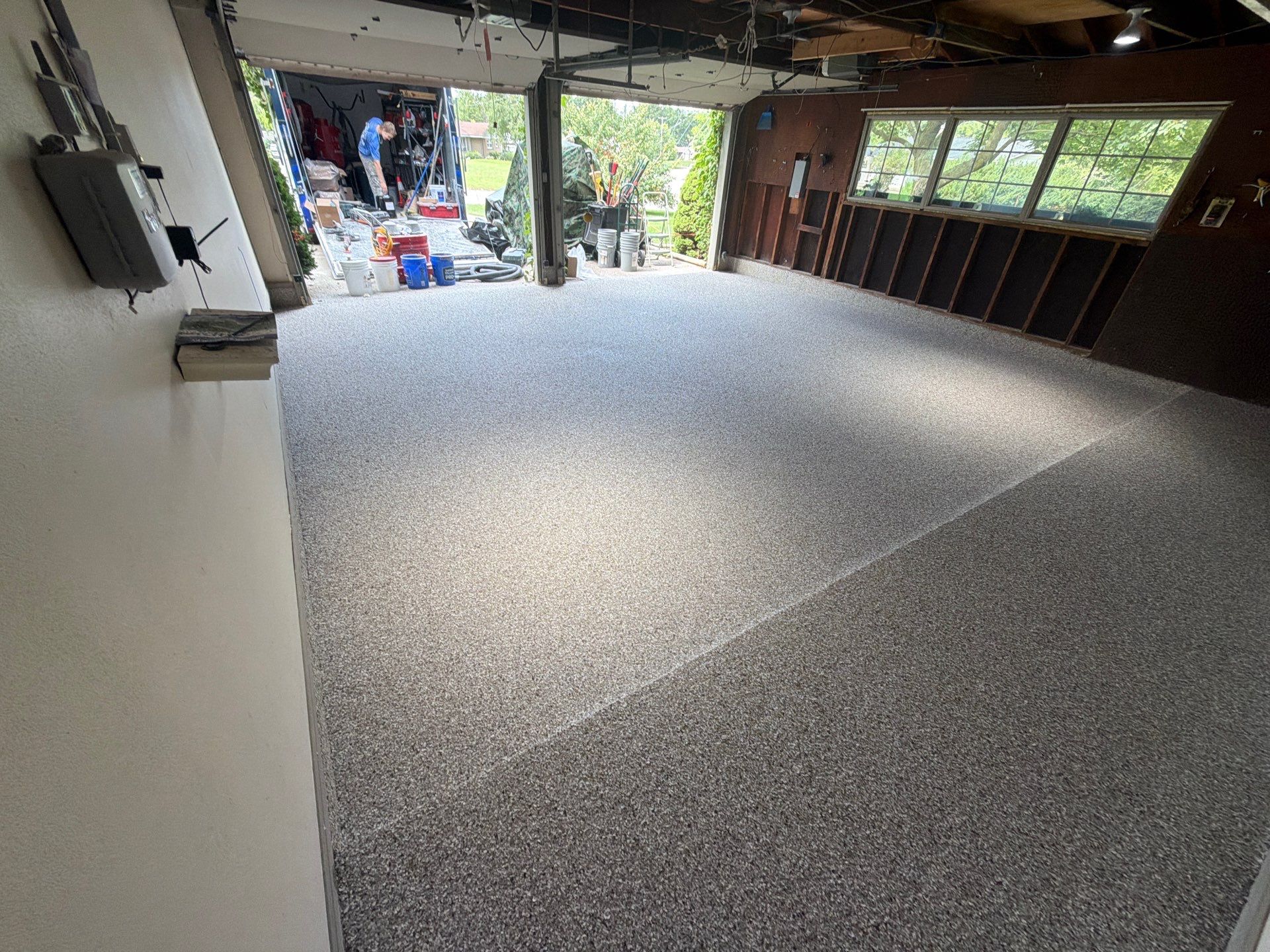 Epoxy Flake Floor installation in Grand Rapids Michigan! by Gordon Painting