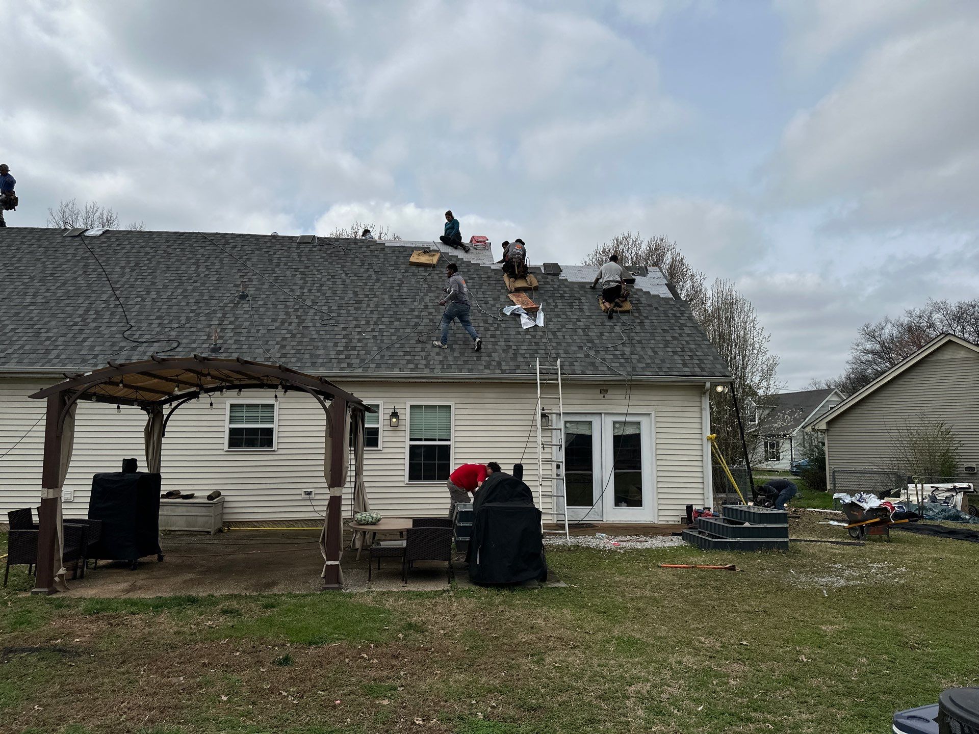 Residential Roofing Installation using GAF Timberline HDZ Harvest Blend in Nantucket Morning by Undersun Roofing 