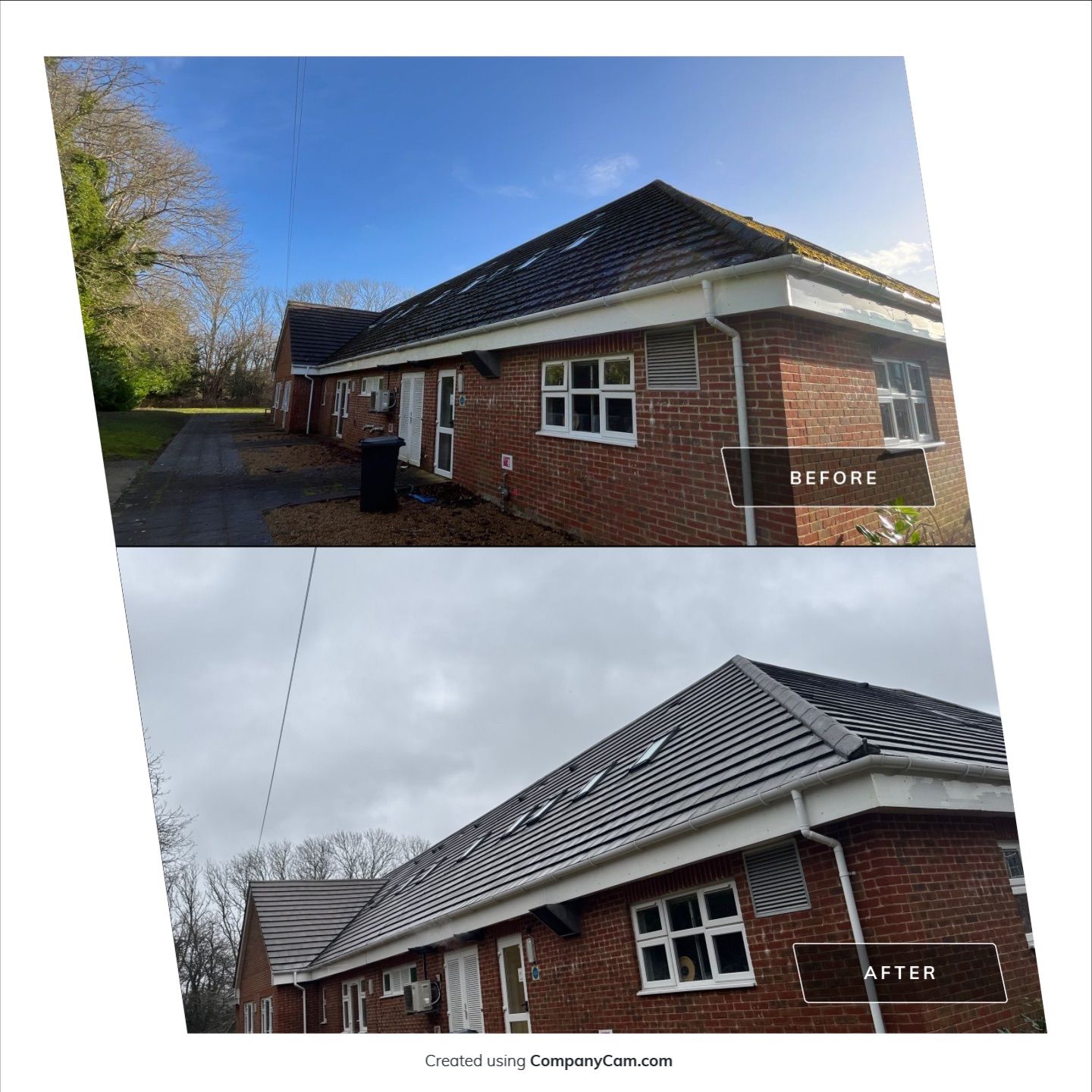 Care Home Roof and Walk Ways clean by Ges Exterior Cleaning ltd