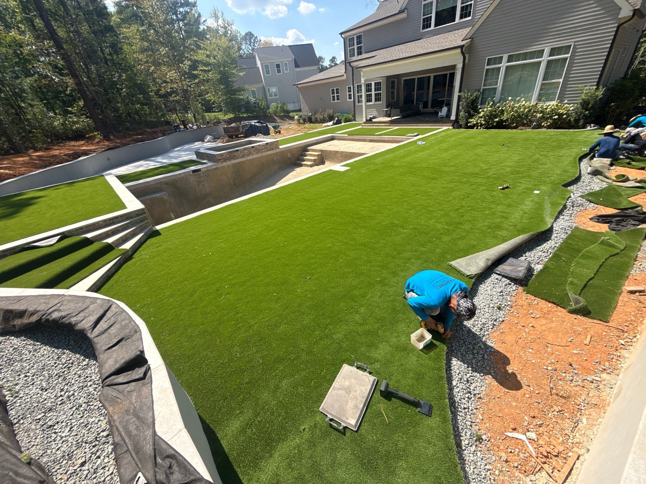 Pool renovation in Raleigh by Martinez Brother’s Nc Landscaping Inc