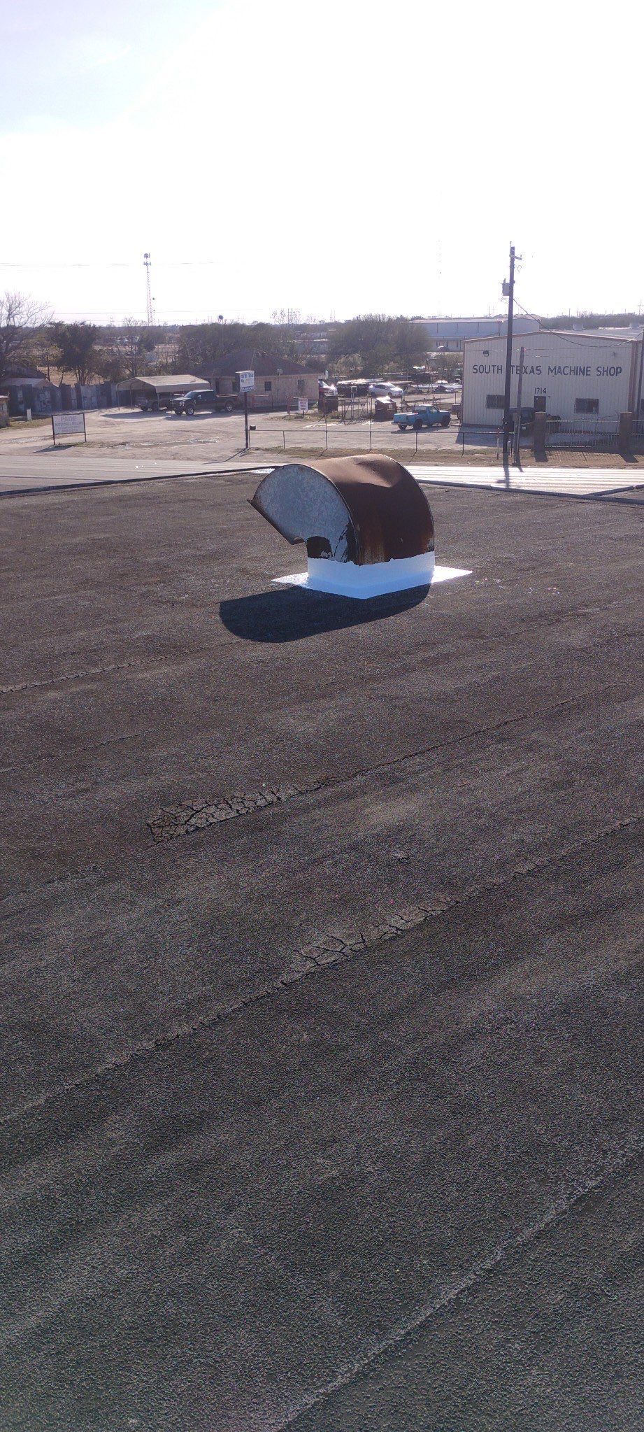 Commercial Silcone Roof Repair using Silcone Coating by Galvan Roofing and Construction
