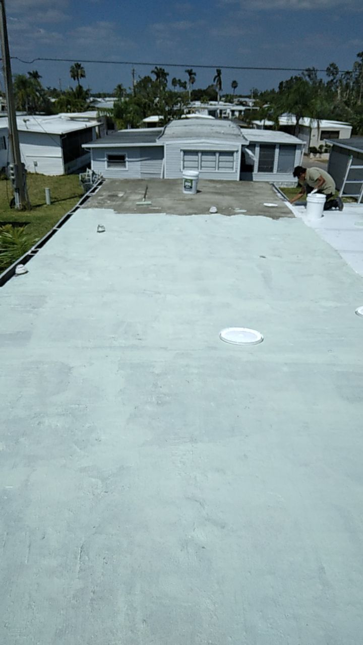 Tropical 924 100% Silicone Roof Coating Repair using Acrylic Resin by Morton Roofing, Inc.