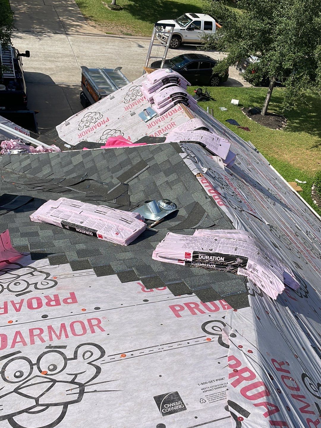 Residential Roofing Installation using Owen's Corning Duration (Lifetime) Shingles by Roof Repair Company