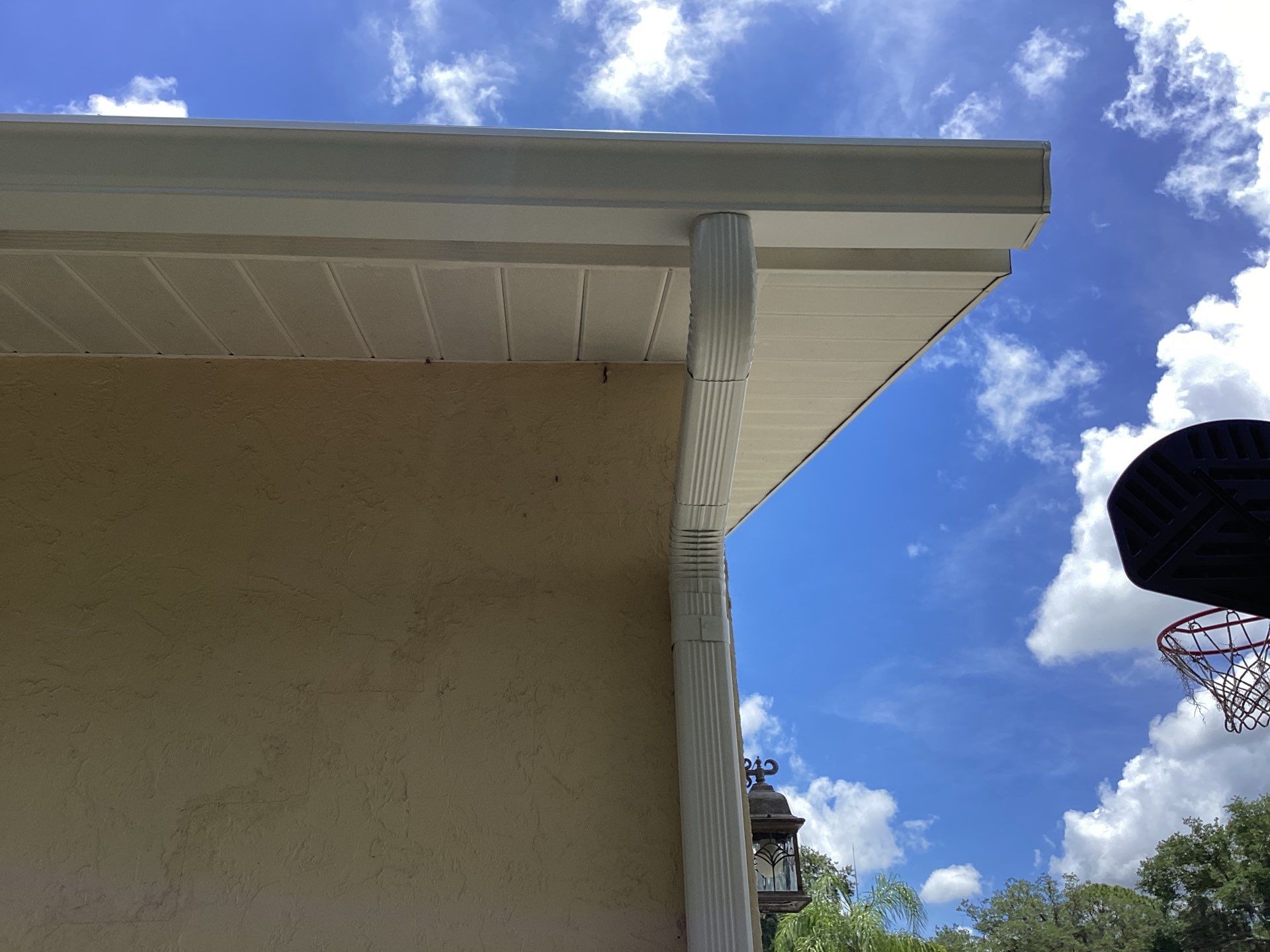 New Soffit and Fascia and White Gutters  by Gutter Professors