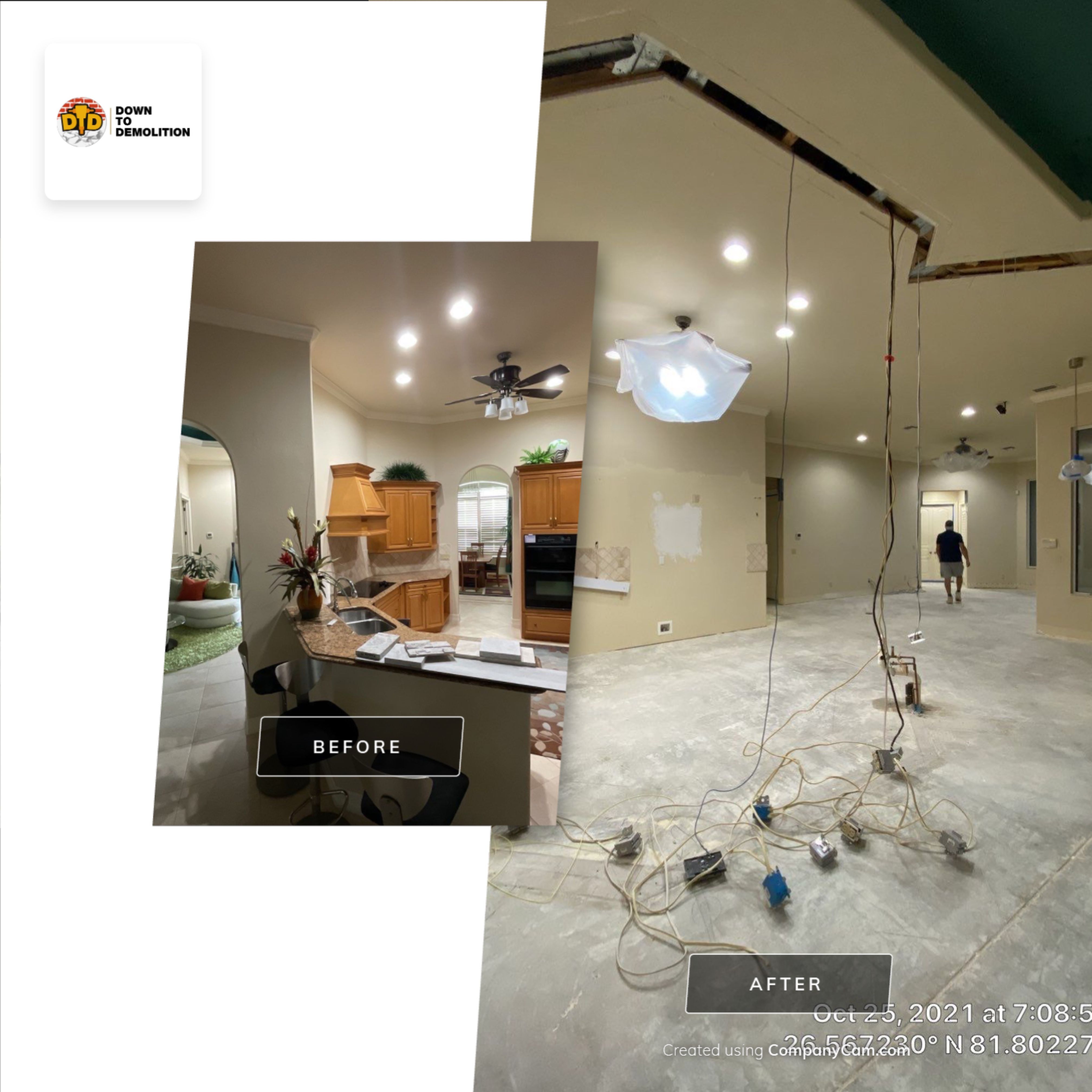 Kitchen & Living Room Demo by Down to Demolition