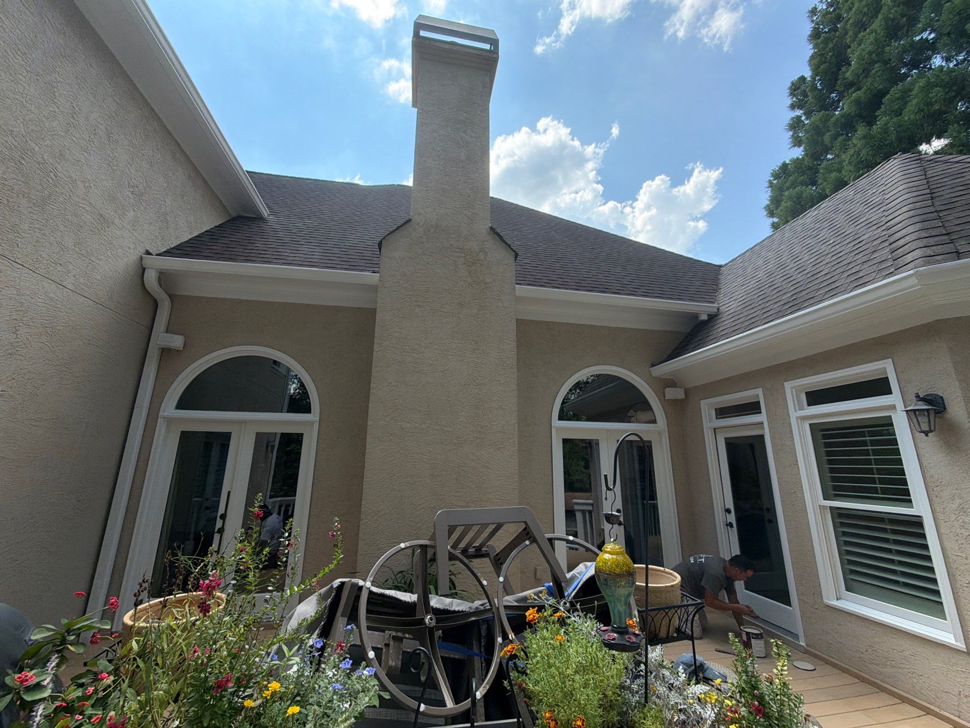 Multi-Story Stucco Home Exterior Painting and Garage Refresh in Marietta by Swift Home Renovations 