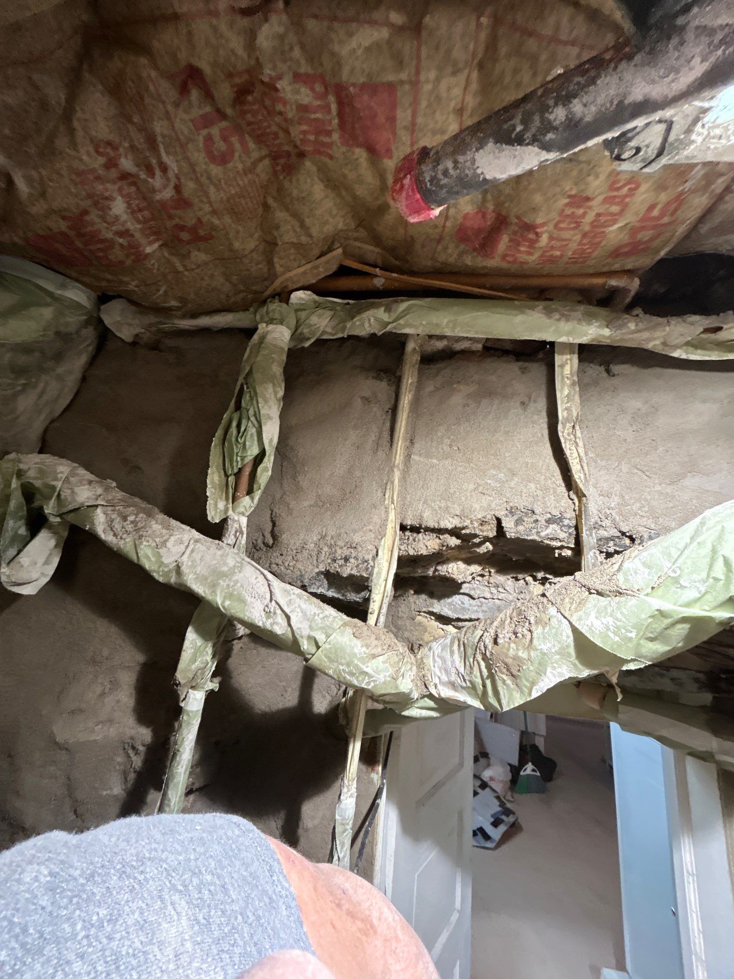 Parge Coating Drew's Stone Foundation by Waterproofing Northeast