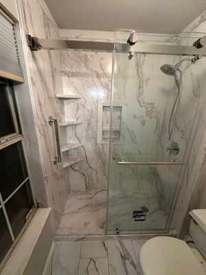 Tub to Walk in Shower and new Flooring in Austin, 78732