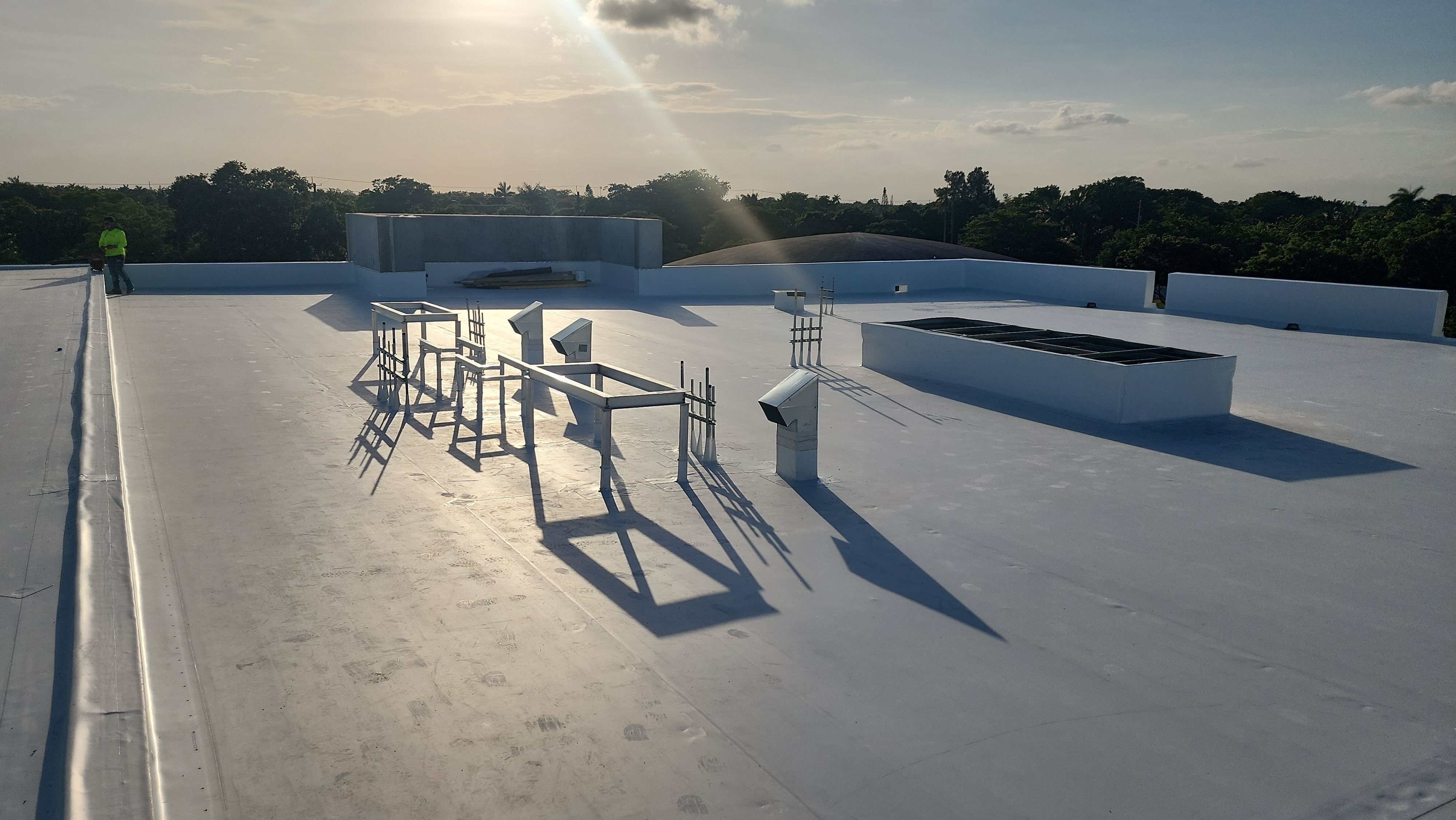 TPO Flat Roof Installation at Dade Quail Roost in Miami by AJF ROOFING INC