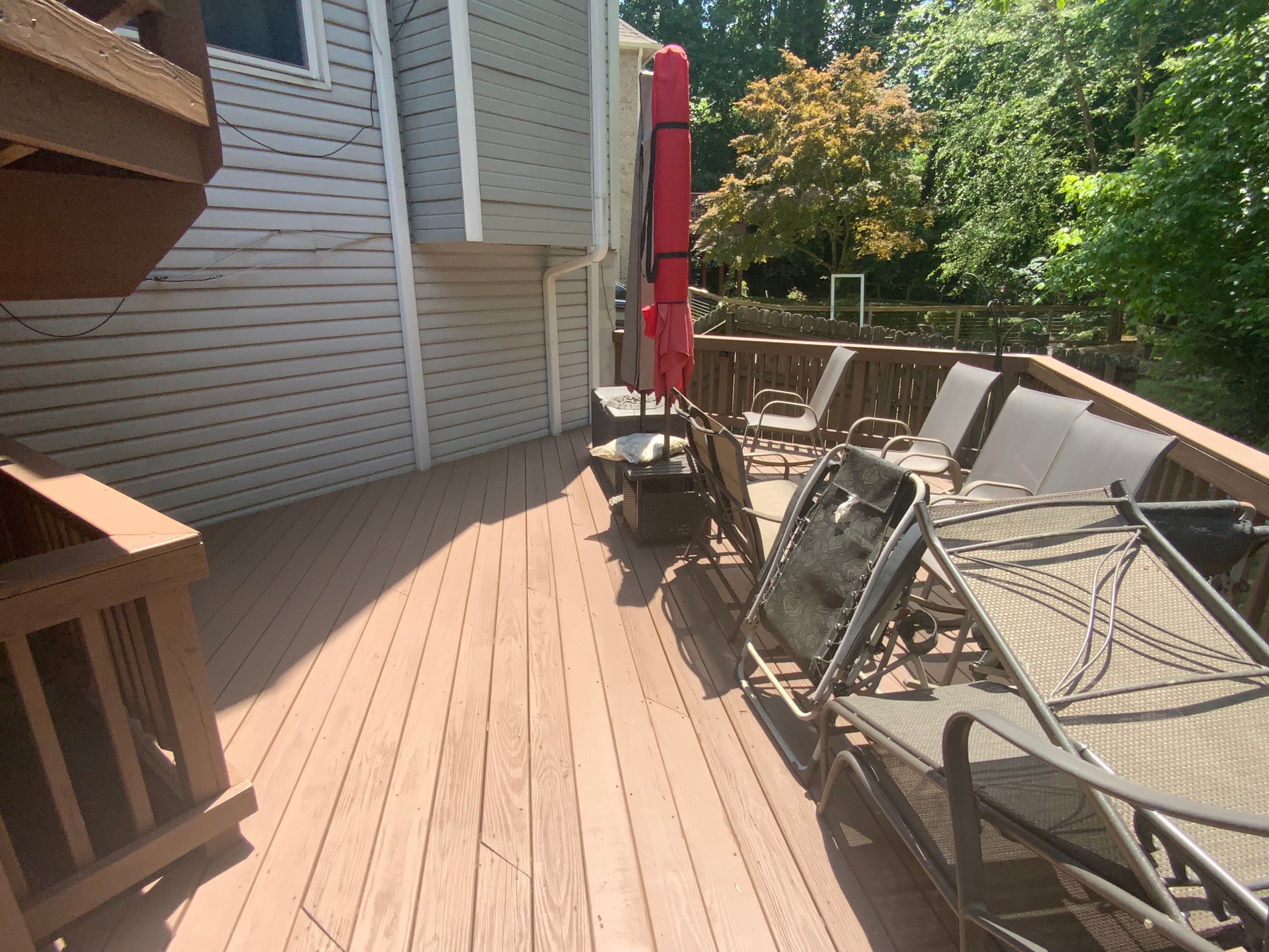 Multi-Level Wood Deck Repair and Staining in Tucker, Georgia by Swift Home Renovations