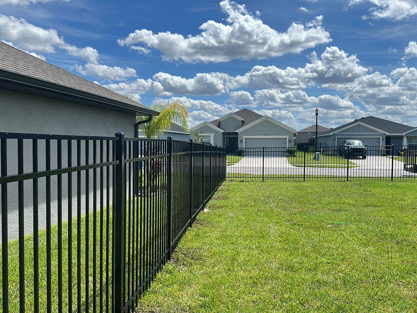 Aluminum Fence Installation using Black 3 Rail Aluminum Fence by Asap fence and gates, LLC