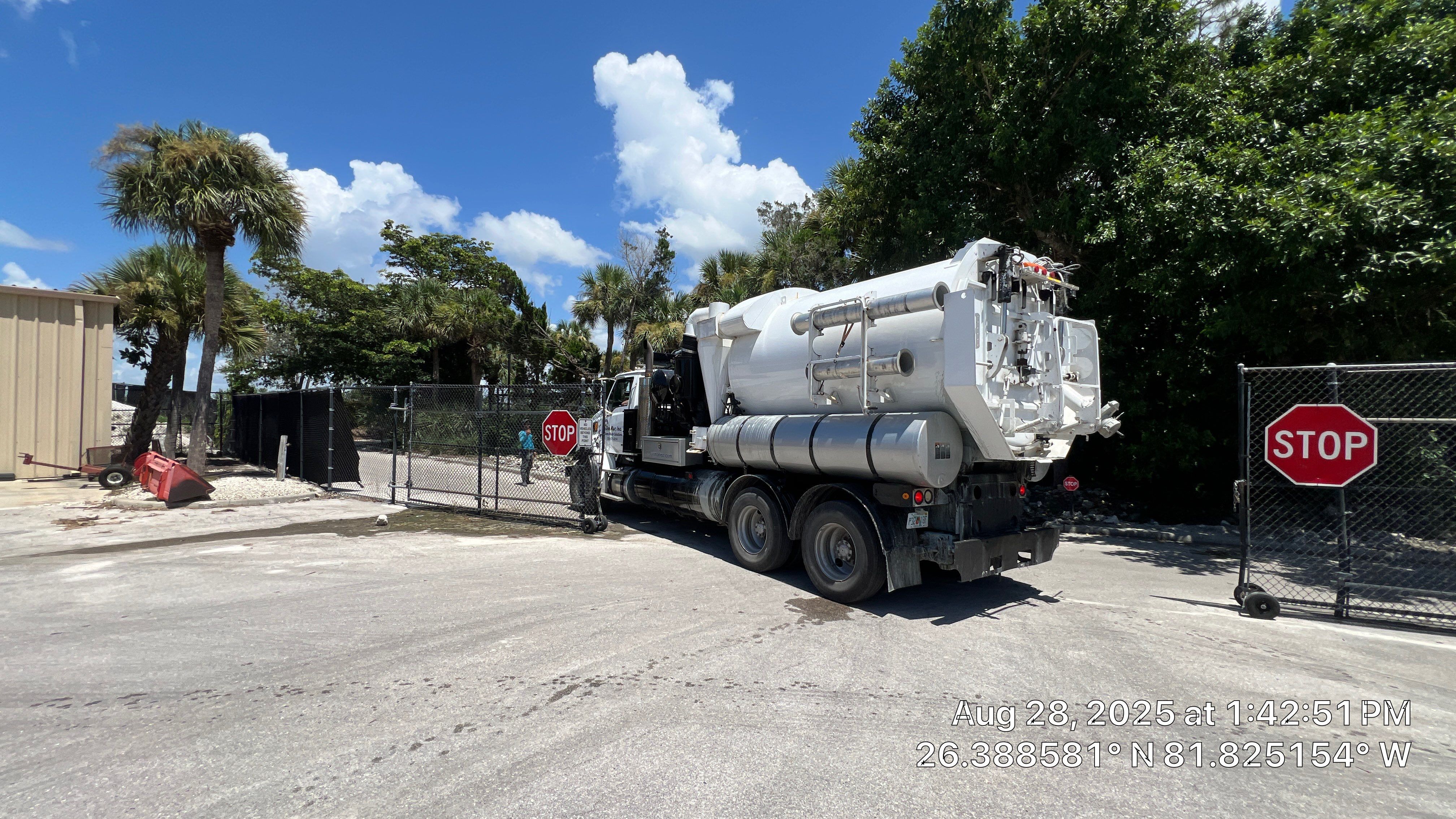 Pelican Landing Tennis Court Catch Basin Cleaning by APS Power & Water