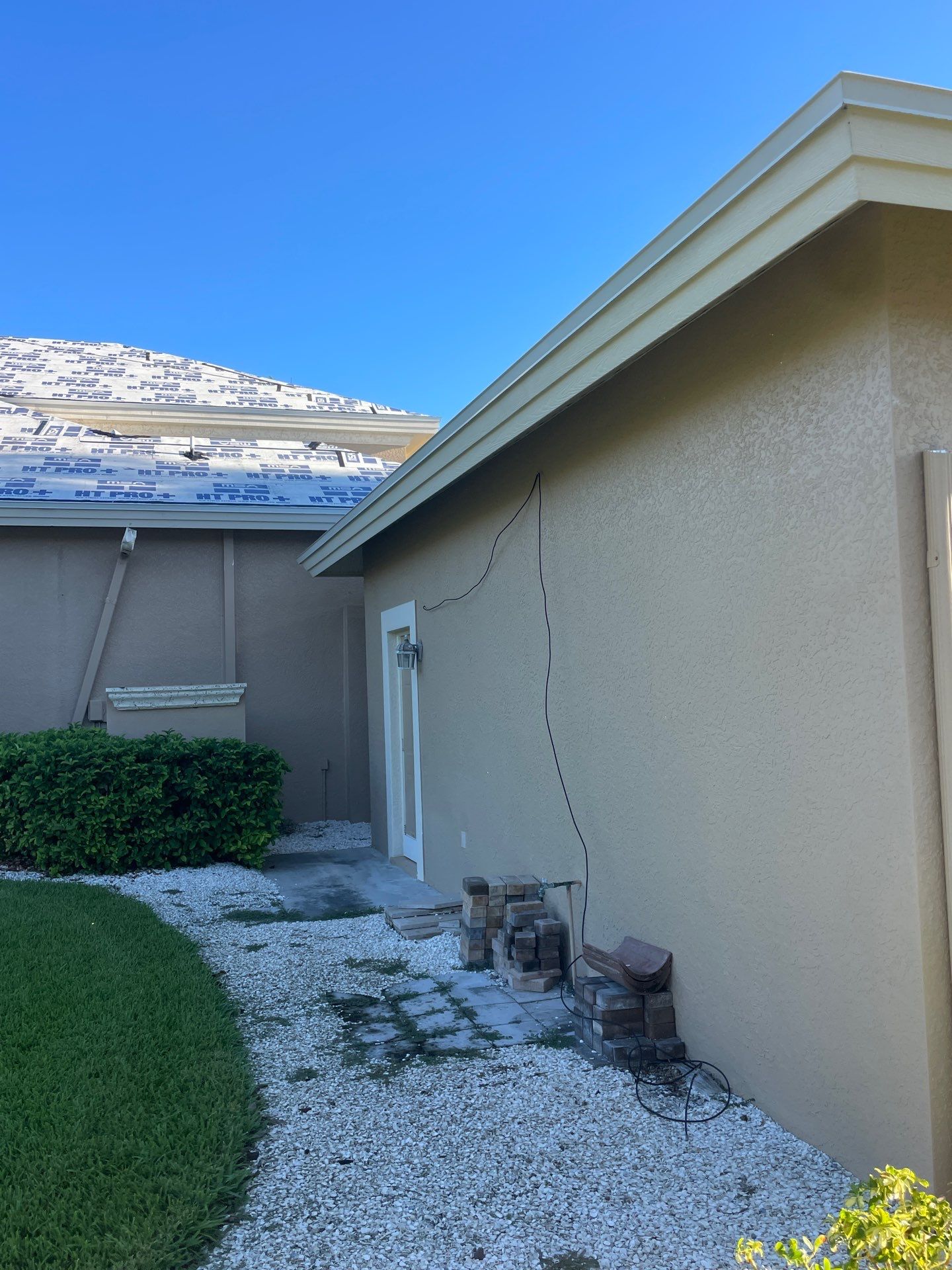 White Vinyl Soffit Installation in Fort Myers FL by Gutter Professors