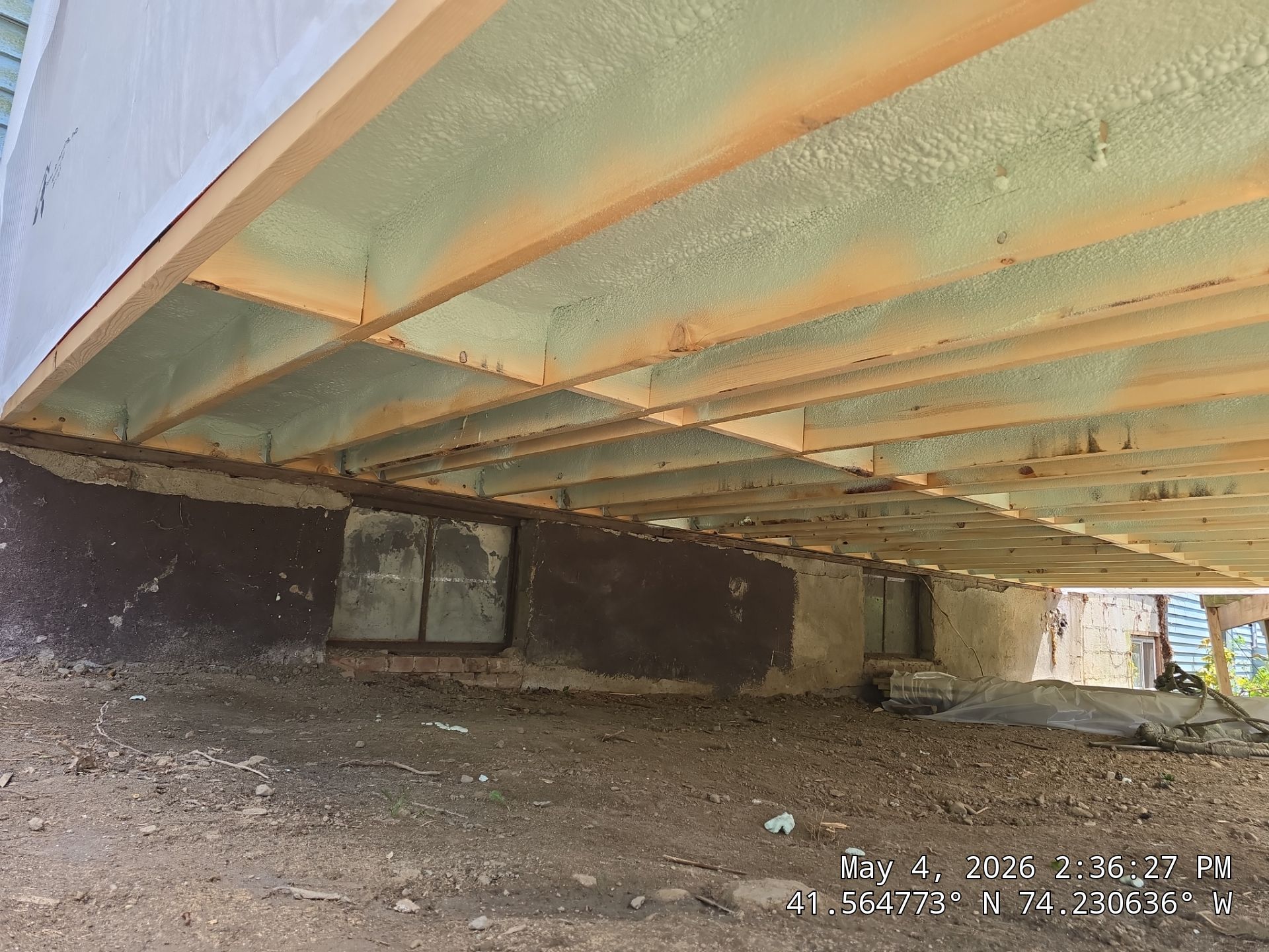 Exterior Walls using Closed Cell Spray Foam by NYS Foam & Energy