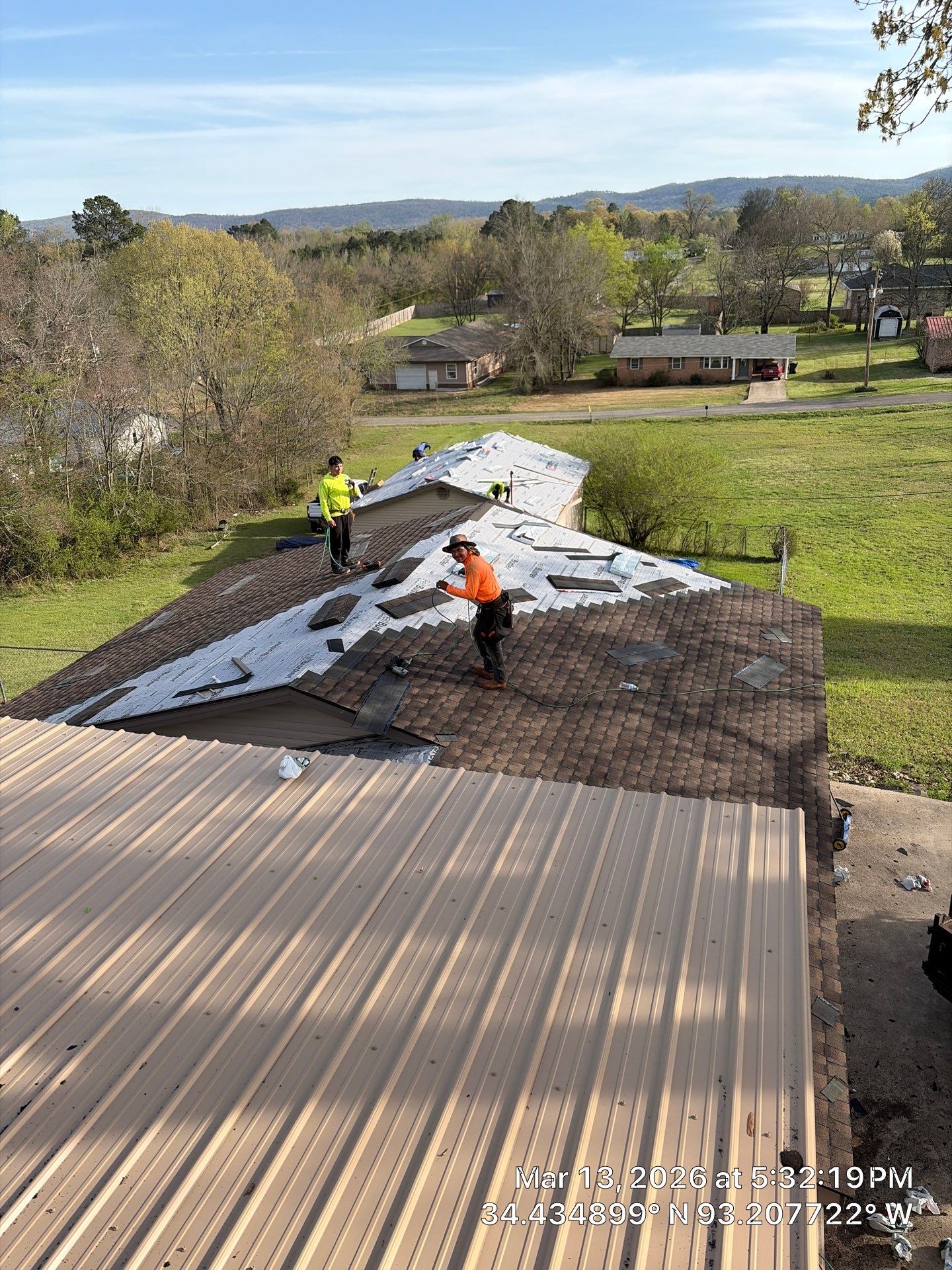 GAF Timberline UHDZ Shingle Roof Replacement and Decking Repair in Pearcy by Temple Roofing and Exteriors