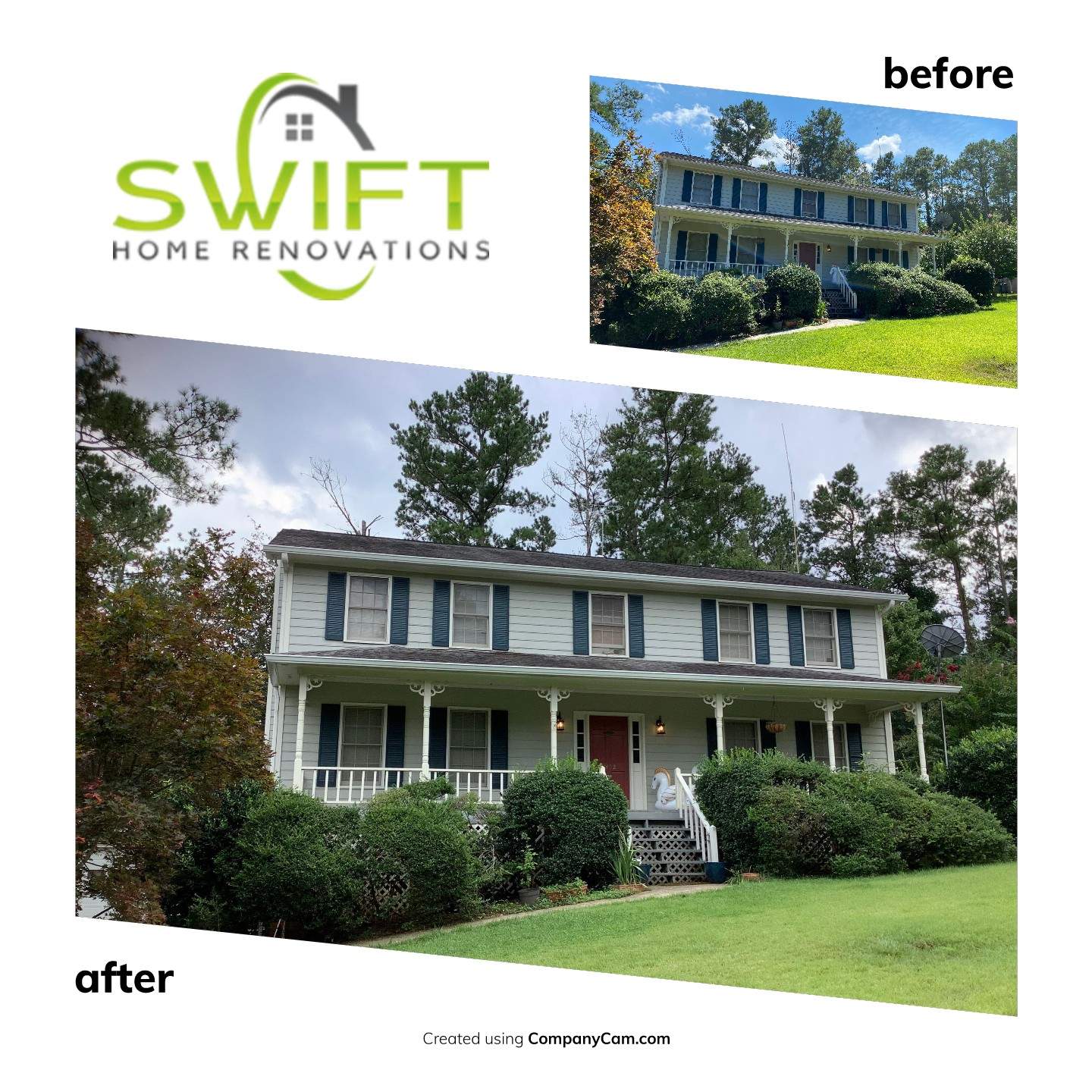 Exterior Siding and Color Refresh for Roswell Residence by Swift Home Renovations