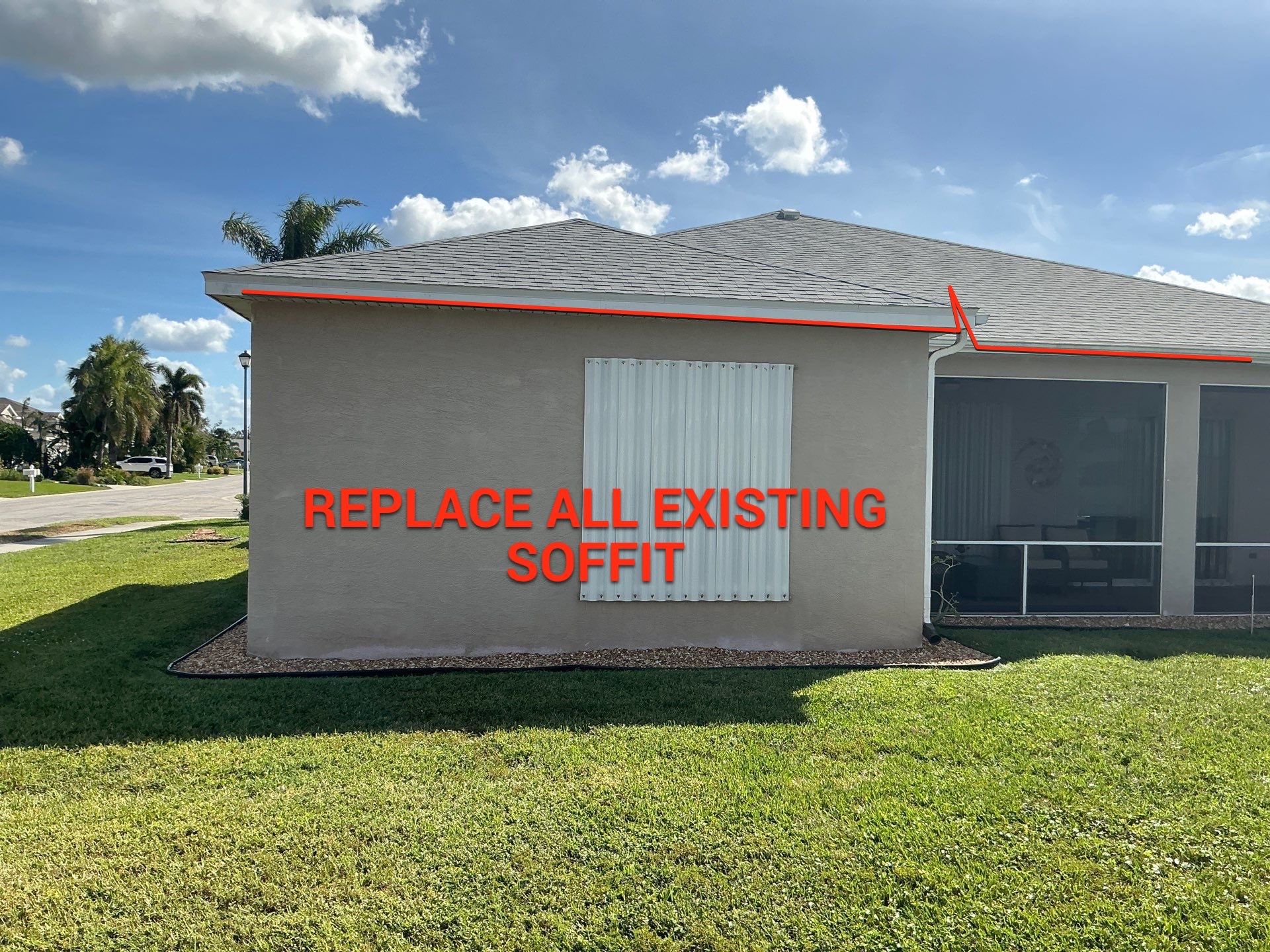 Replace All Existing Soffit in Sarasota FL by Gutter Professors